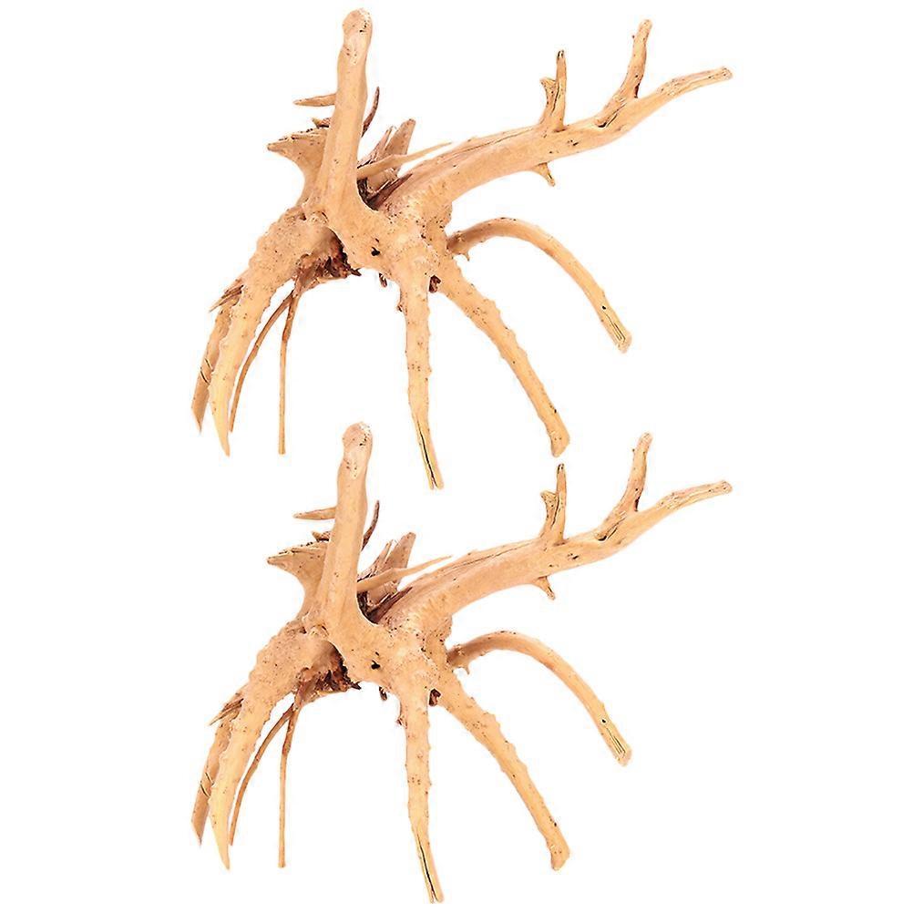 Tank Decorations Driftwood for Terrariums Chocolate Color Aquarium Setup 25-30cm 2Pcs