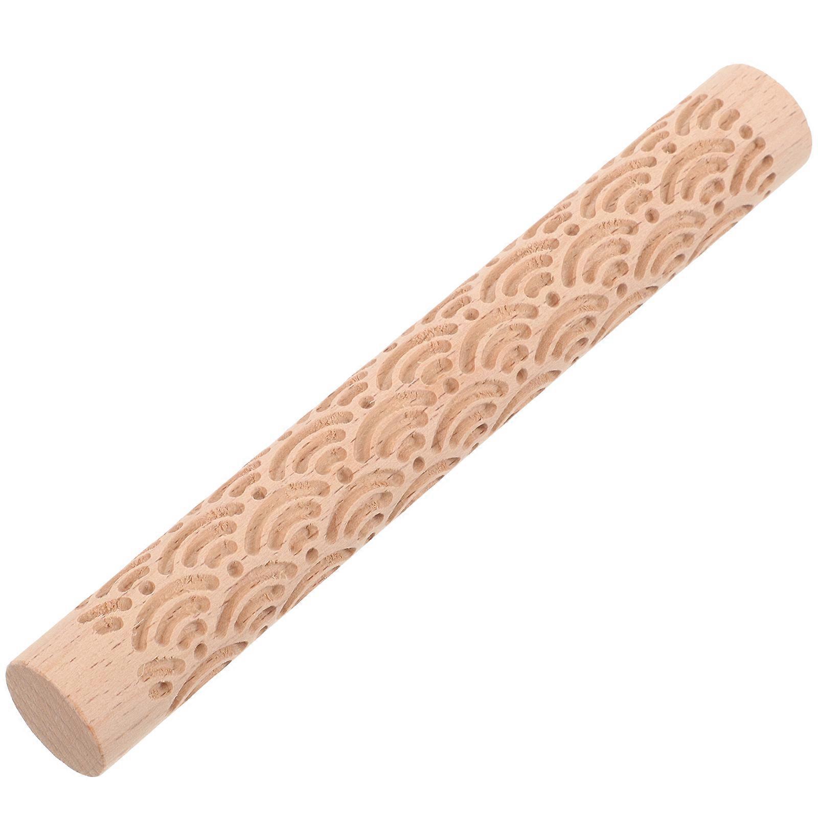 Texture Roller for Polymer Clay Wooden Clay Roller for Pottery