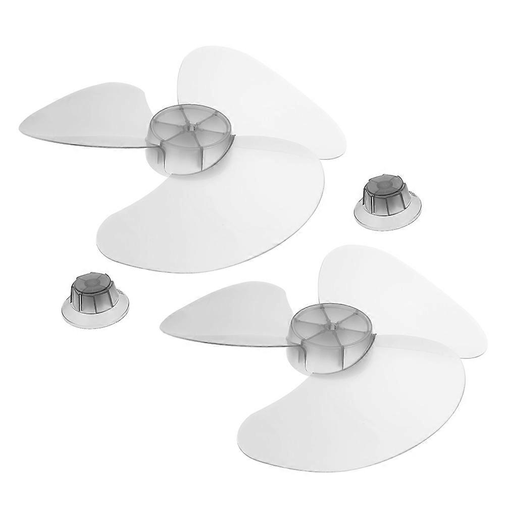 PP Material Fan Replacement Powerful Airflow 12 Inch For Home Users Table Fanner Light Grey 2Pcs
