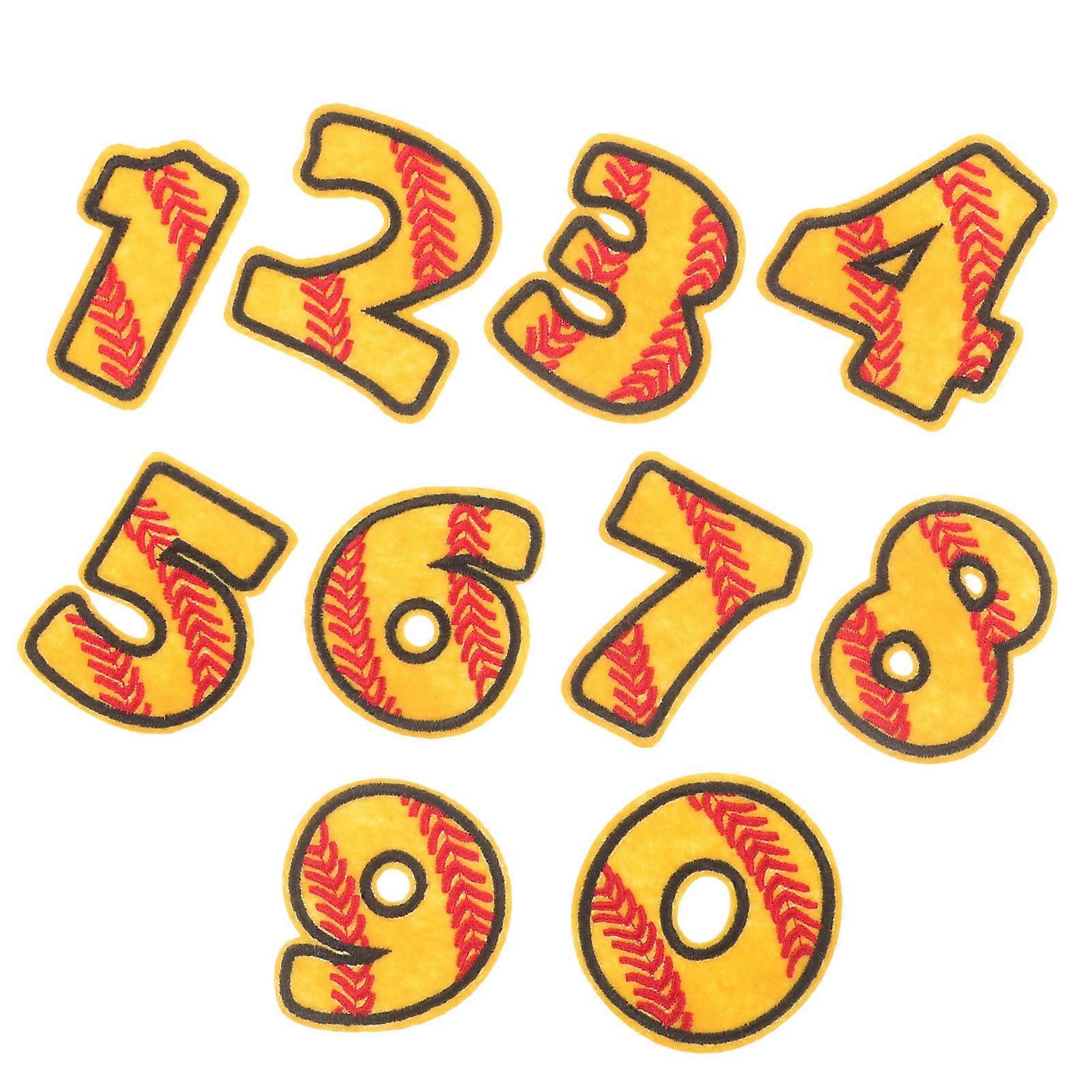 Number Shaped Iron On Patches Wear-Resistant Hat Patches Canvas Material Orange 5.50X4.00X0.20CM Diy Projects 10Pcs