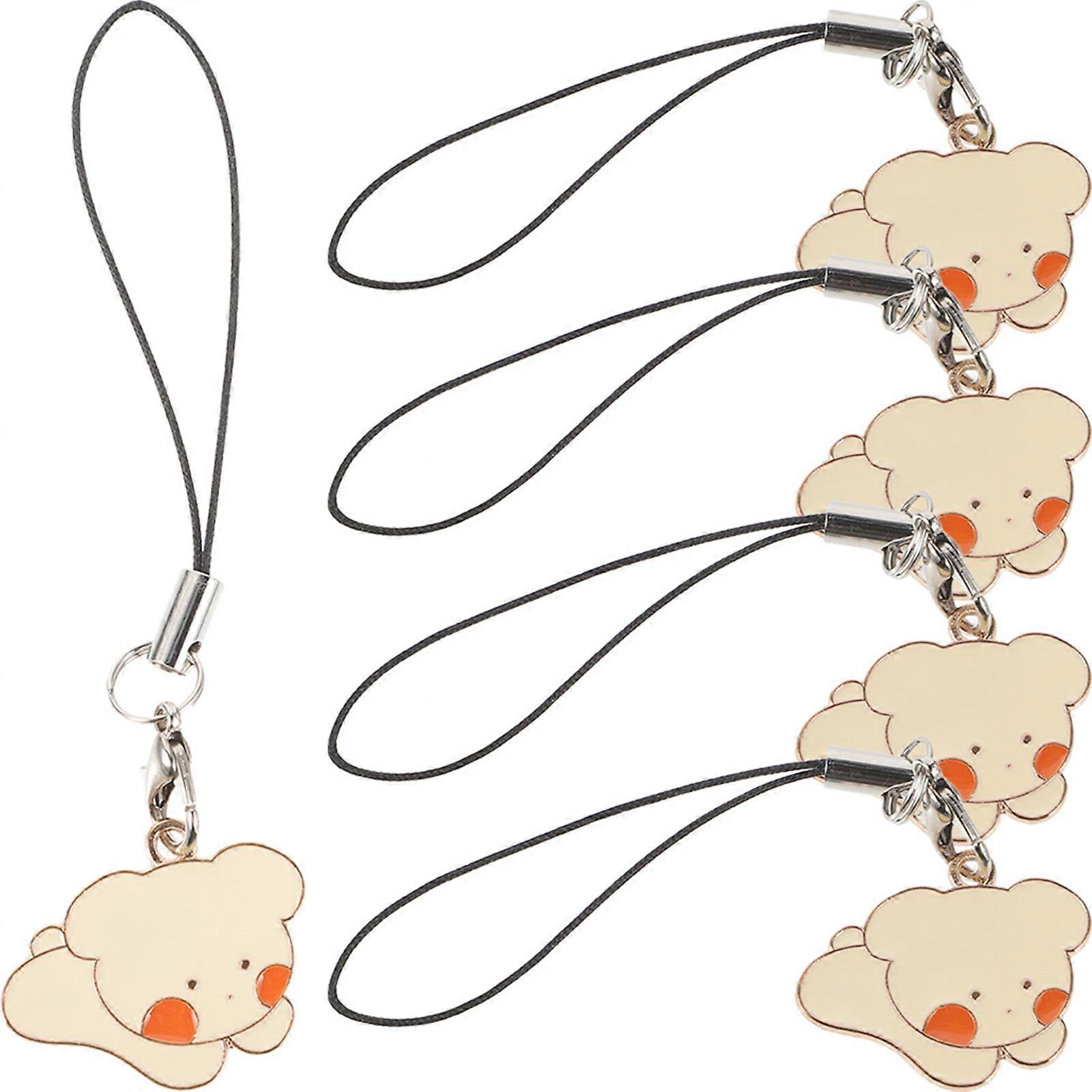 Animal Charms Keychain Pendants Cartoon Animal Pendant Zinc Alloy Simple Style For Home Party Outdoor Use 5Pcs