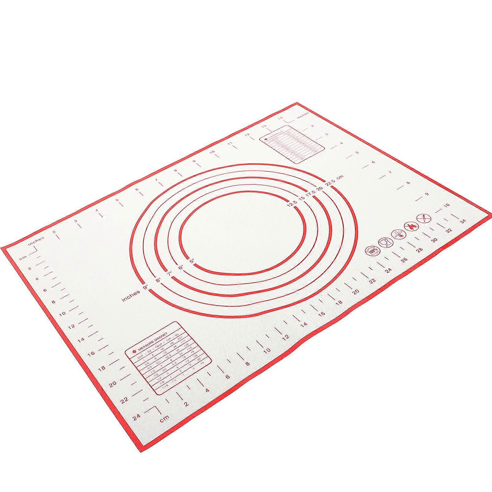Nonstick Silicone Pastry Mat Set of Resistant Dough Rolling Mat for Baking, Cookies, Pizza, Bread and Pastry Making