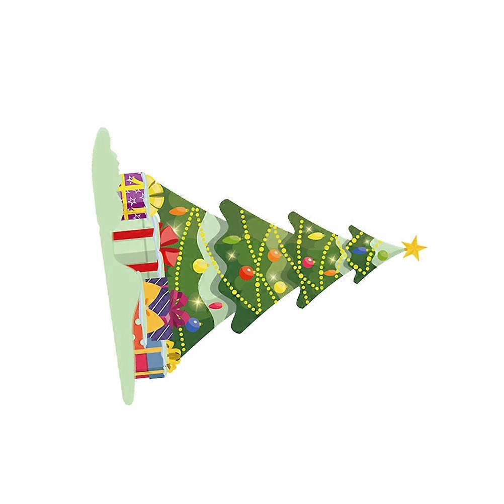 Festive Window Stickers Christmas Tree Pattern Multi-Colored 21x24cm Luminous 1Pcs