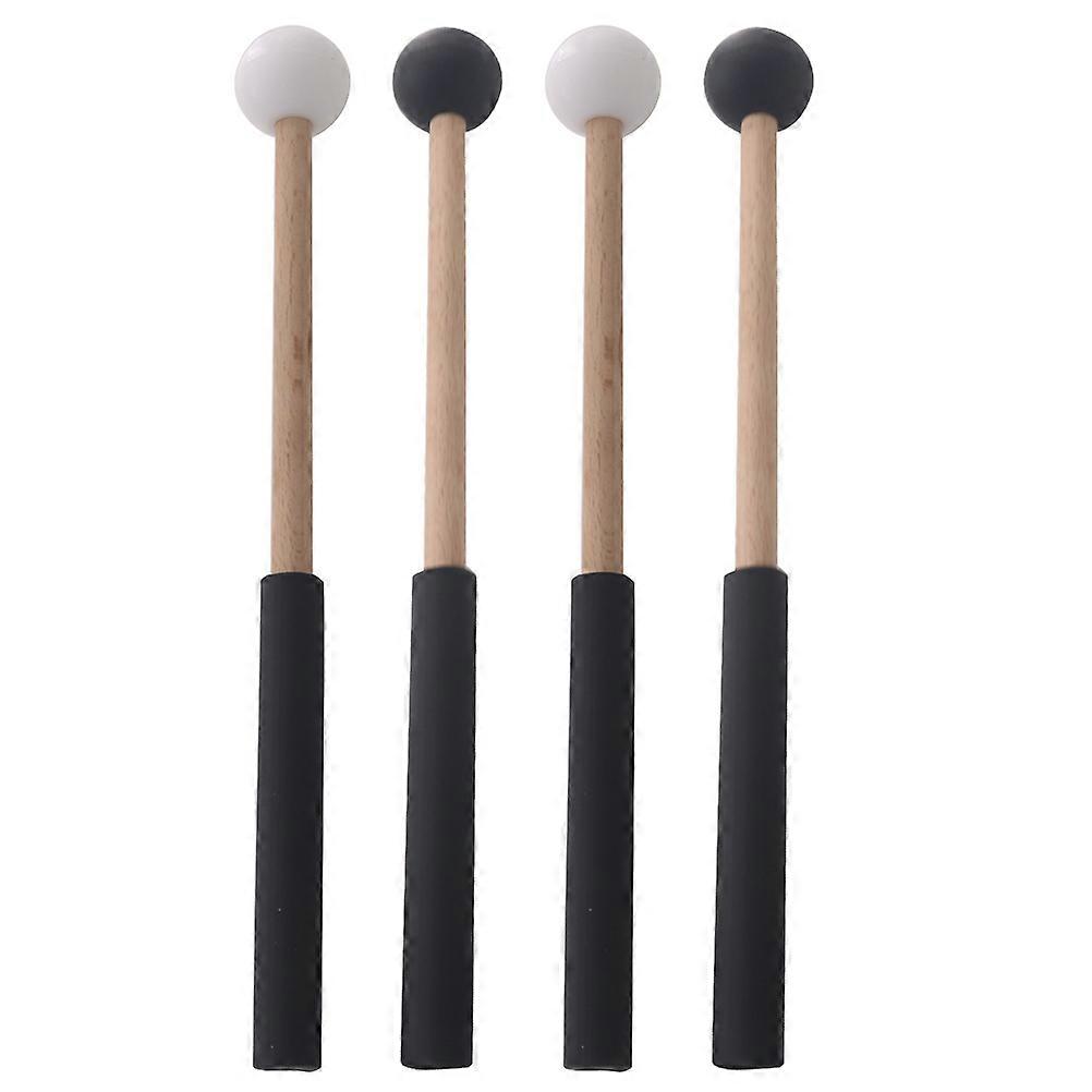 Drum Accessories Marimba Mallets Musicians Black Wood Rubber Marimba Performance 2 Pairs