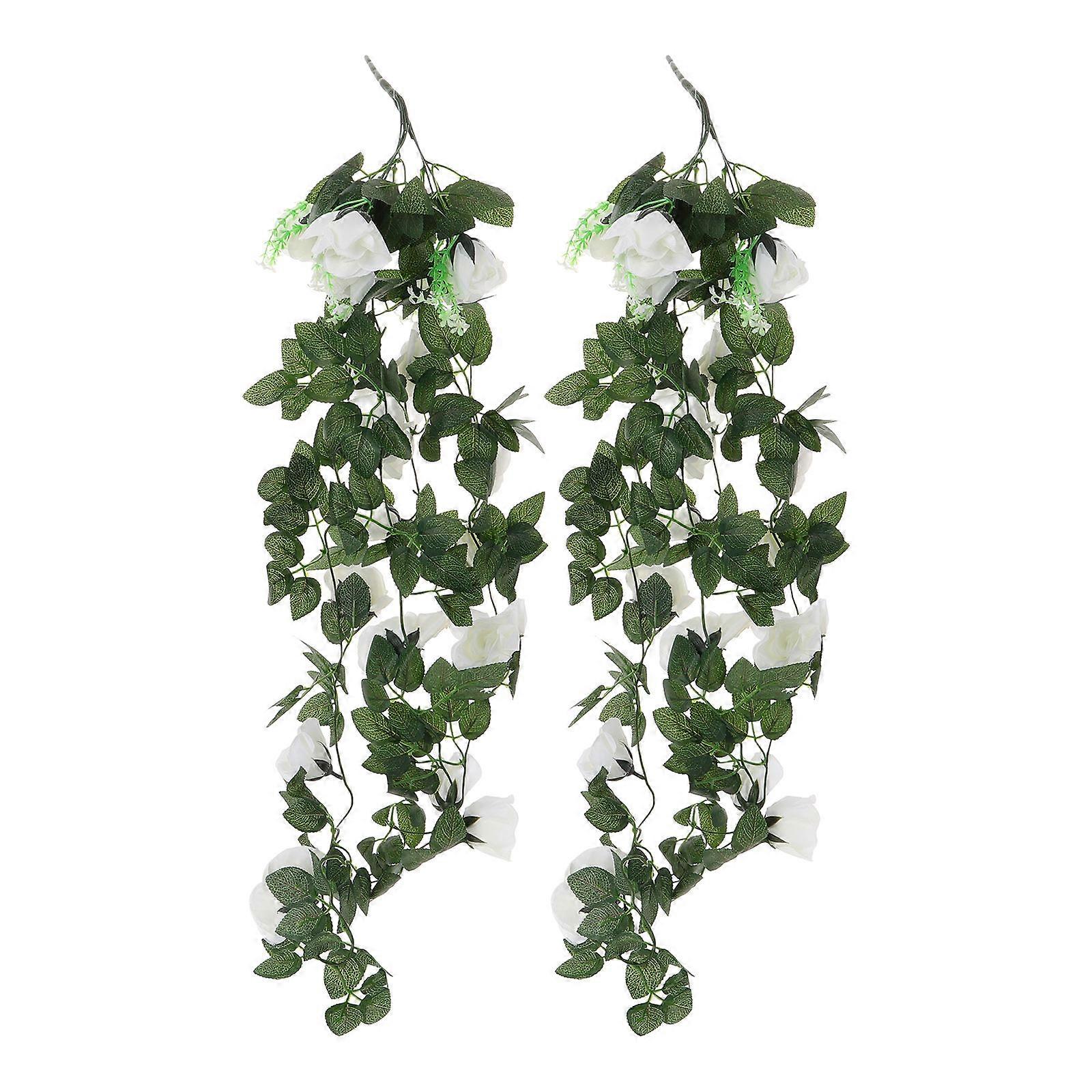 Simulation Wall Hanging Pink Rose Pendant For Event Decoration 2Pcs