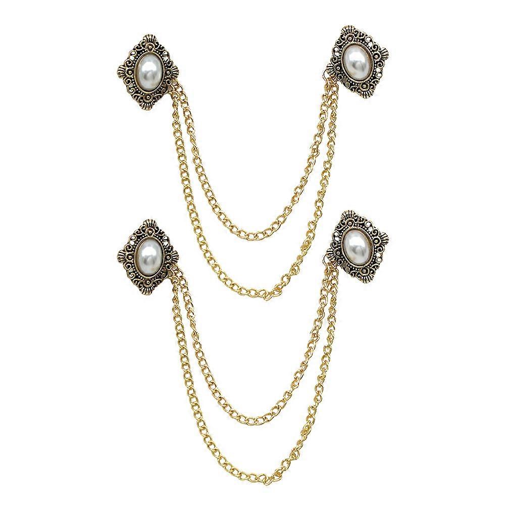 Sweater Shawl Clips Brooch Chain Retro Style 2Pcs