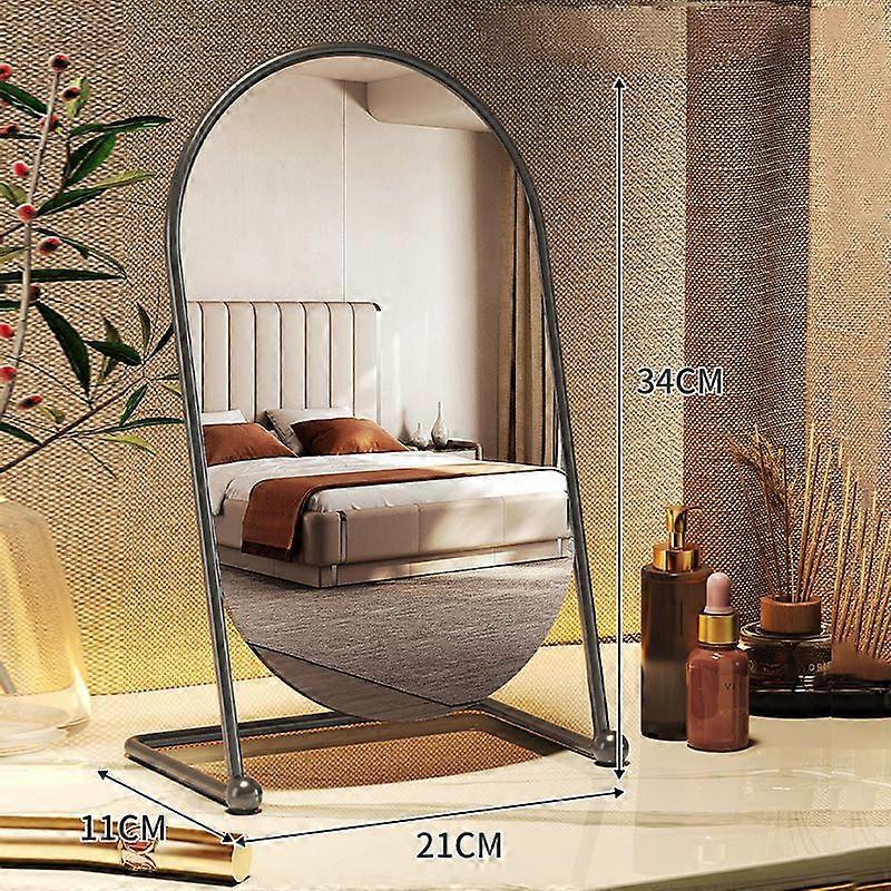 מראת איפור שולחן כתיבה, שולחן כתיבה בחדר השינה אור מראת איפור מברזל יוקרתית, שחור.