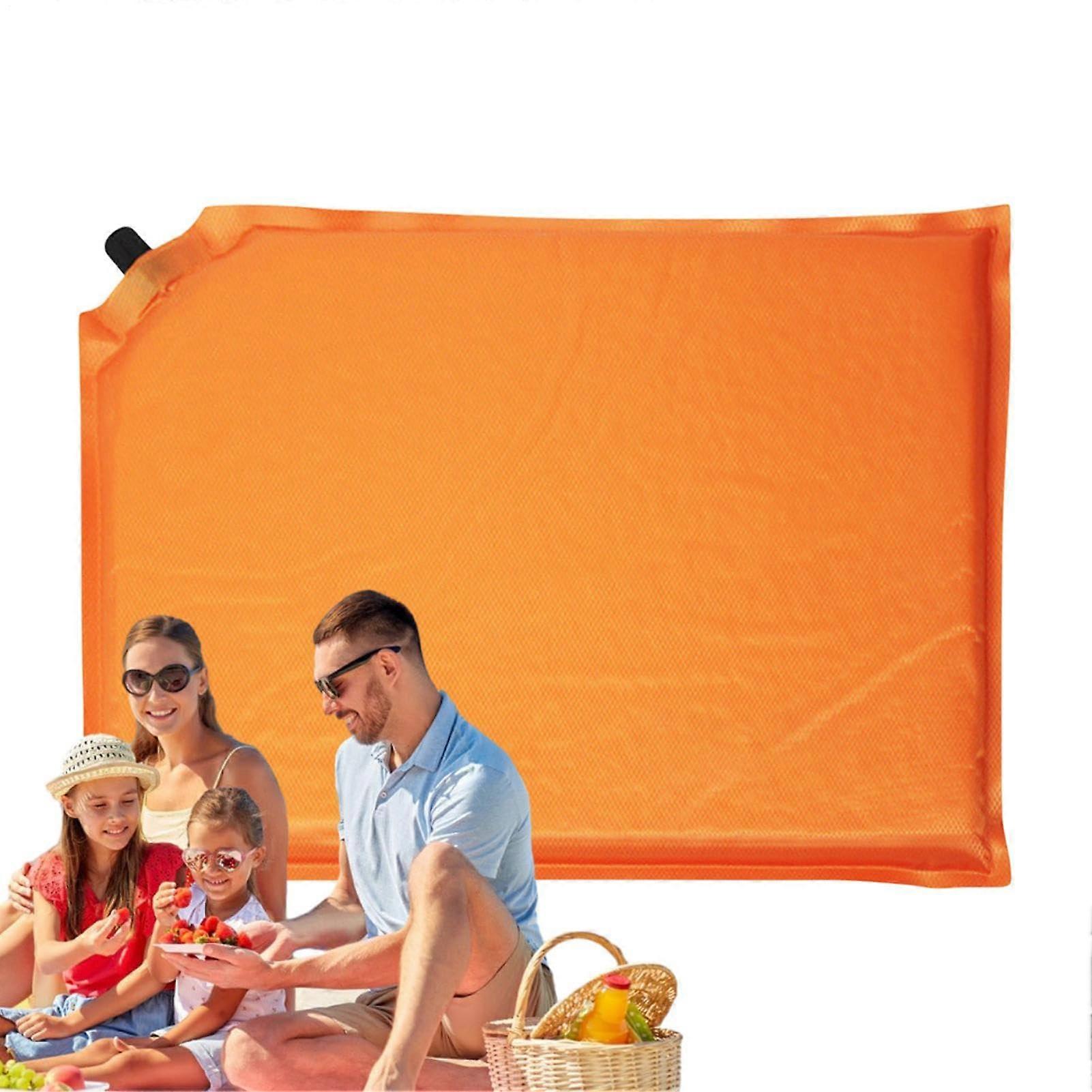 Inflatable Seat Cushion, Waterproof Stadium Cushion, Portable Air Pad for Camping, Hiking, Travel, Orange