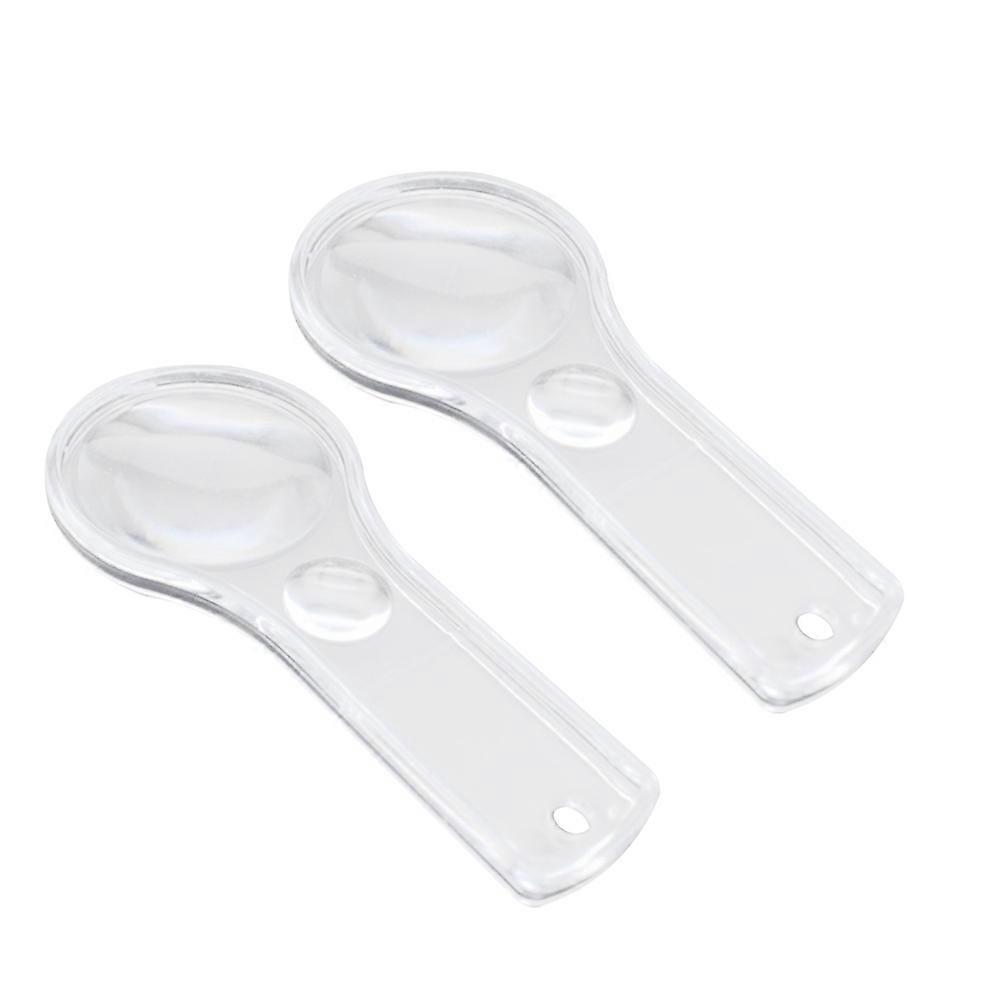 Light Led Magnifier Eyeglasses Childrens Hand-Held Magnifier Transparent Non-Slip Handle 10Pcs