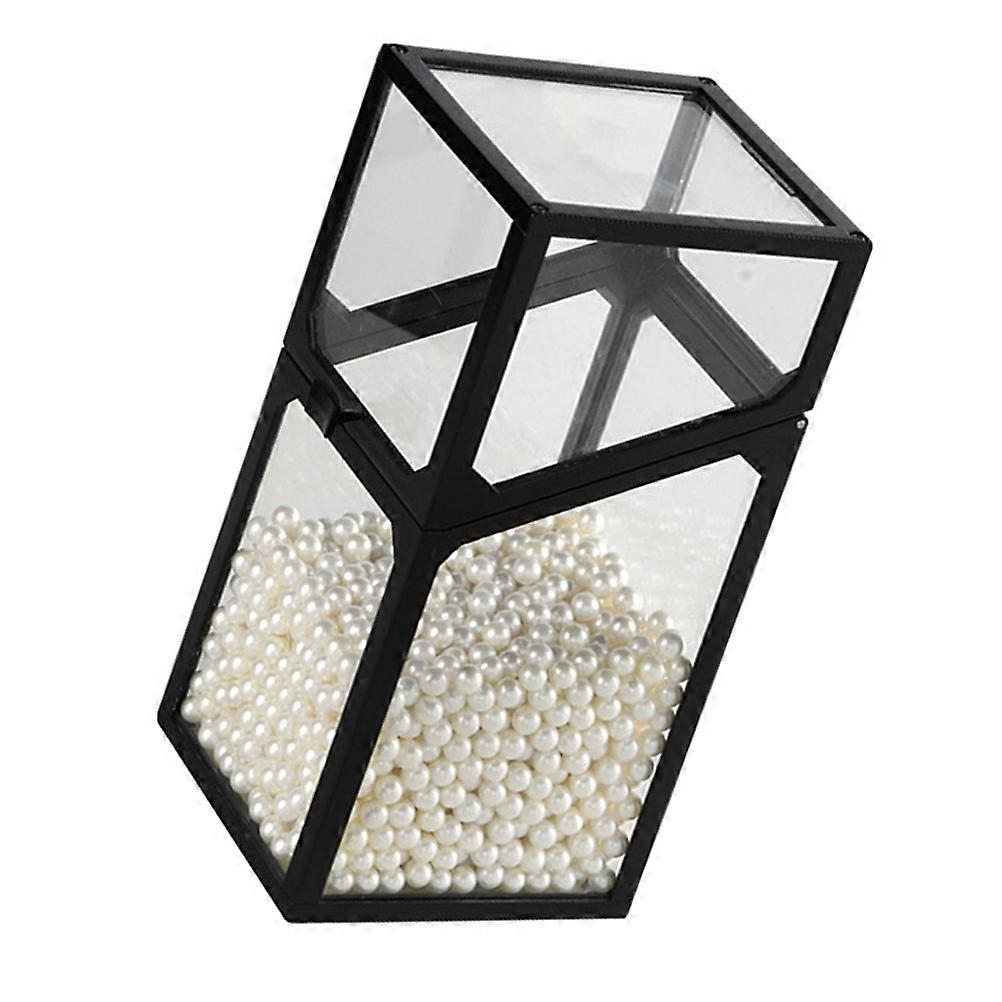 White Cosmetic Brush Holder with Pearls for Storage Use Made of ABS and Glass