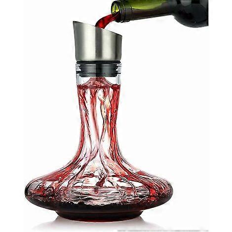 Weinkaraffe mit integriertem Belüfter und Filter, bleifreie Kristallglaskanne
