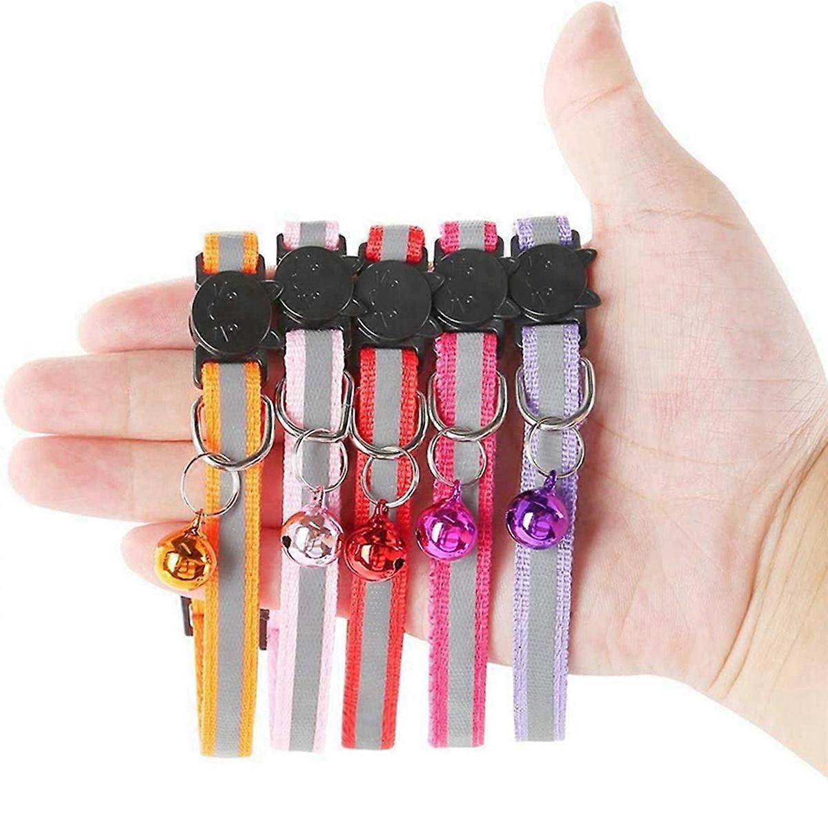 12 Pcs Reflective Cat Collars Quick Release Safety Buckle with Bell