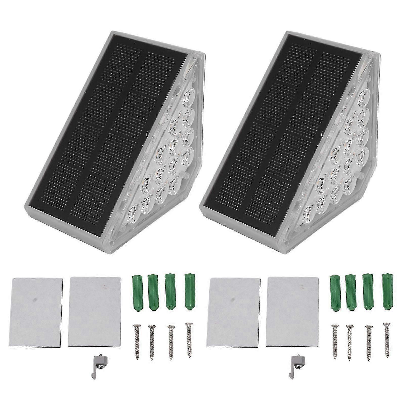 2025 Latest Model 2 Set Solar Step Lights Triangle Solar Stair Light IP68