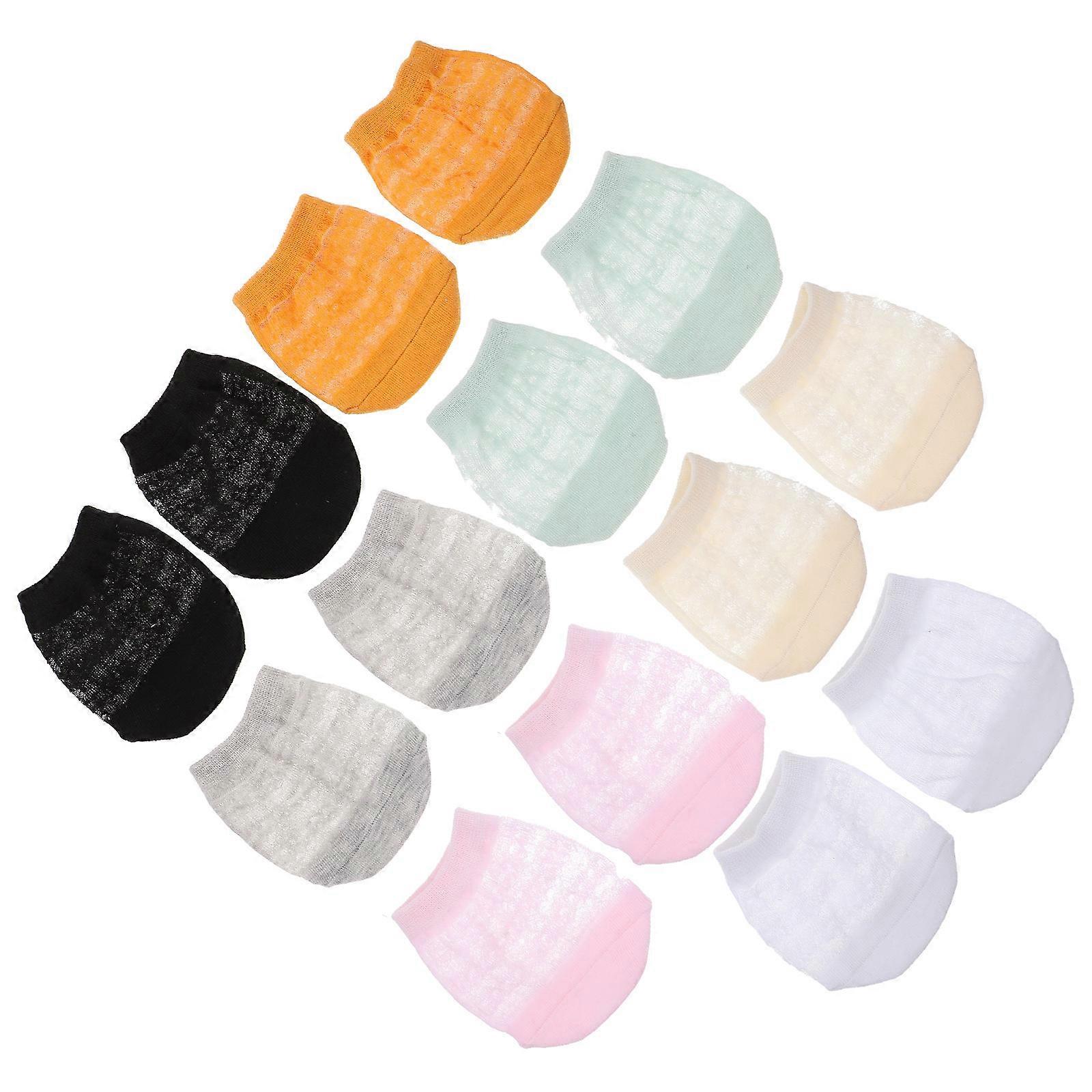 Open Toe Half Socks Half Palm Socks Summer Use Breathable Forefoot Socks Assorted Color Comfortable Support 14Pcs