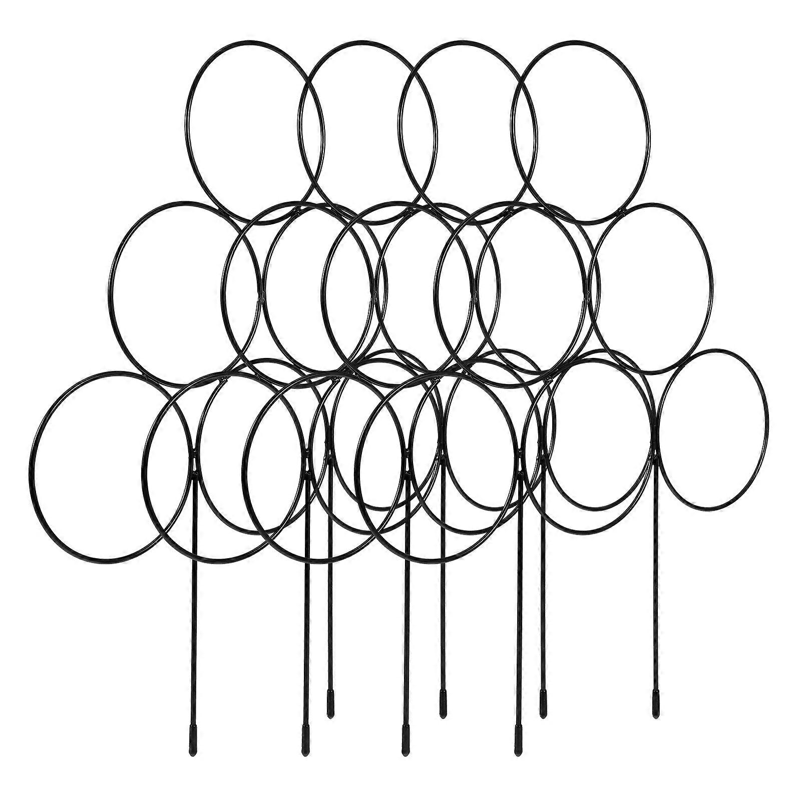 Iron Garden Trellis Small Metal Trellis for Patio Climbing Plants Black 15.7X11.8X0.1in Soil Insertion 4Pcs