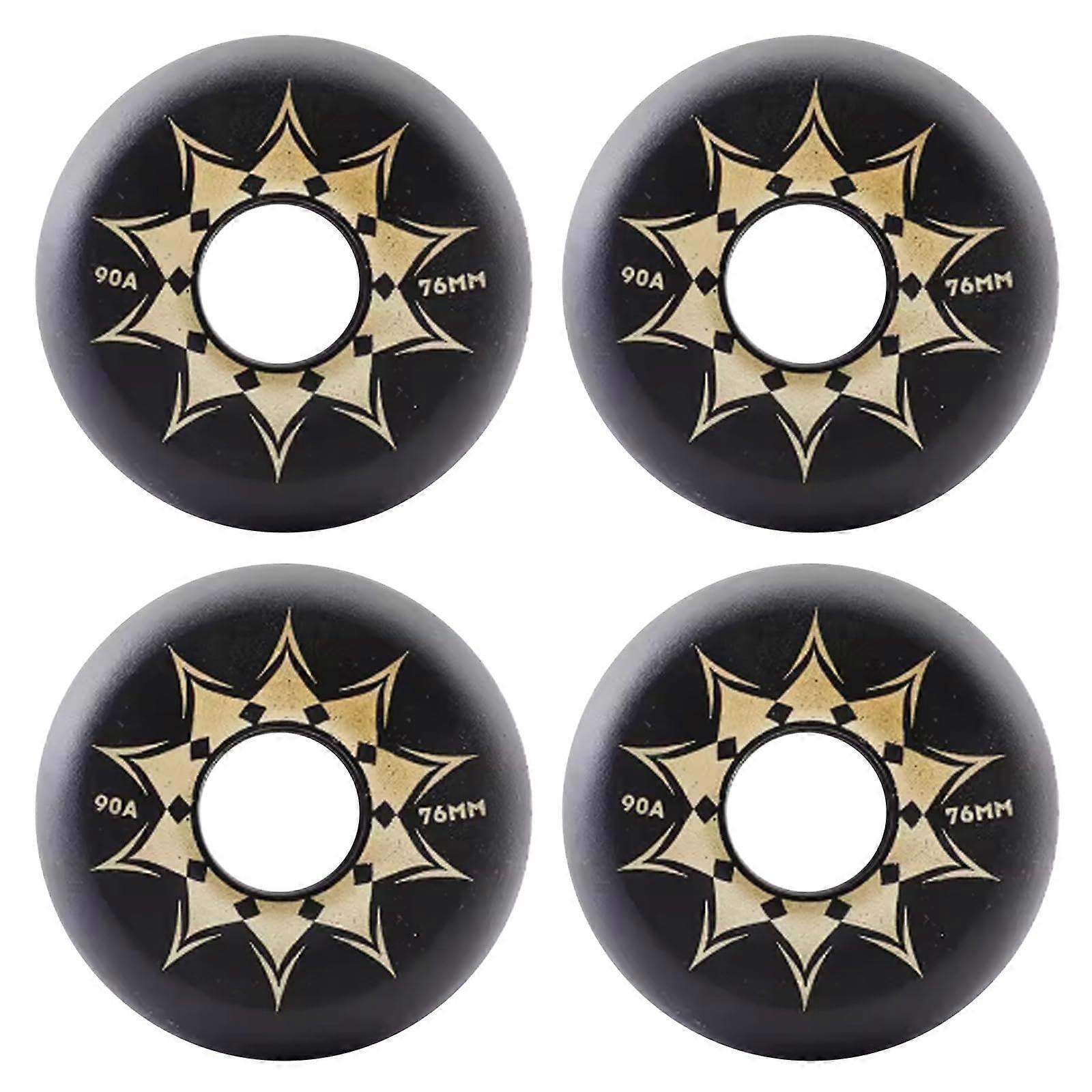 Roller Skate Wheels Inline Skate Wheels Replacement for Scooters and Blades, 4 Black 72mm