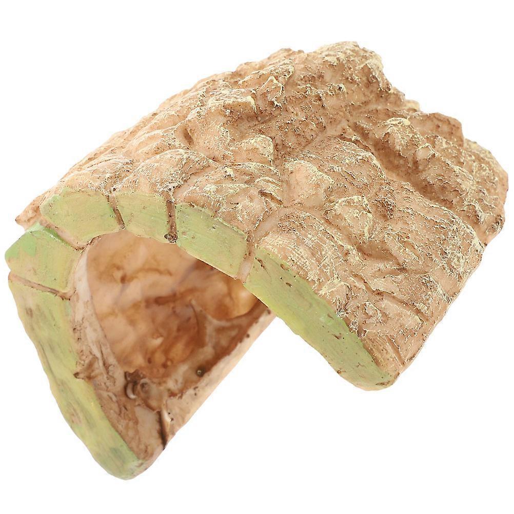 Vivid Reptile Hideout Resin Reptile Cave Simple Style Turtle Ramp Decor Aquarium Accessories 1Pcs