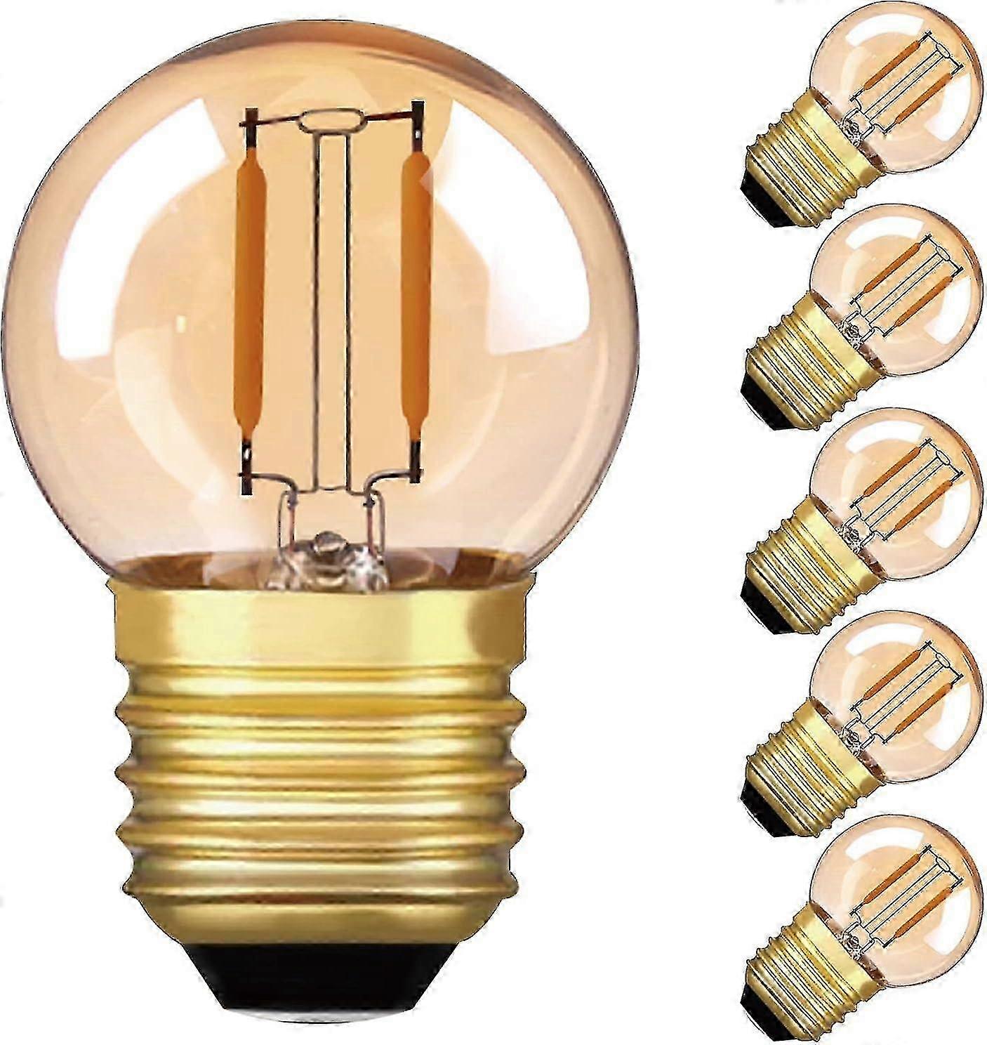 G40 LEDフィラメントミニグローブ電球E27 1Wウォームホワイト2200K 6パック