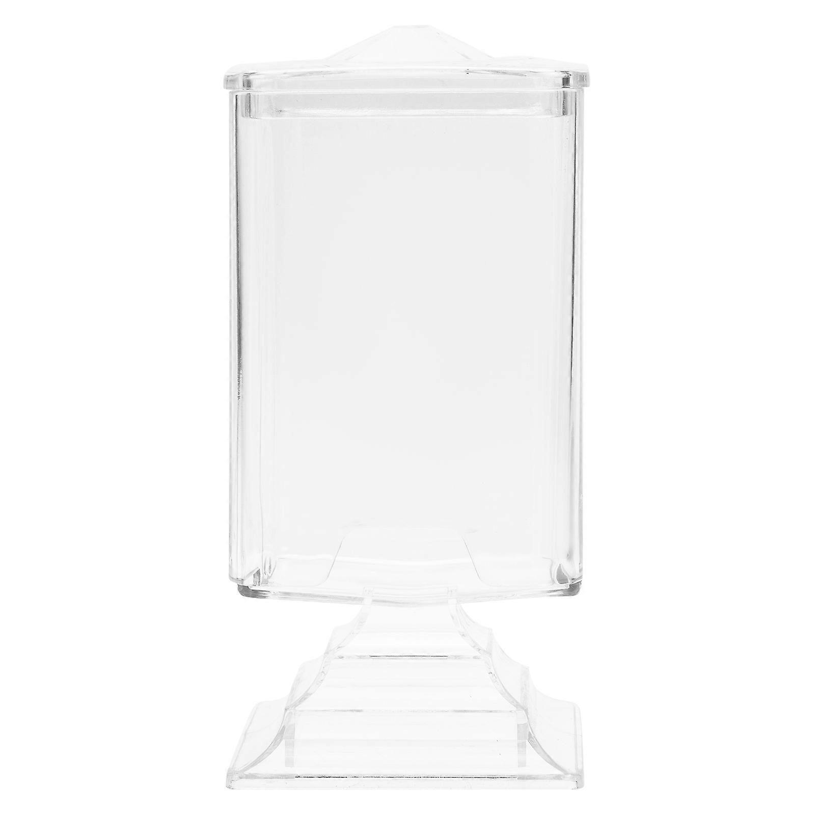 Cotton Pad Storage Box Transparent 15.5x6.7cm Plastic 1Pack Salon Use