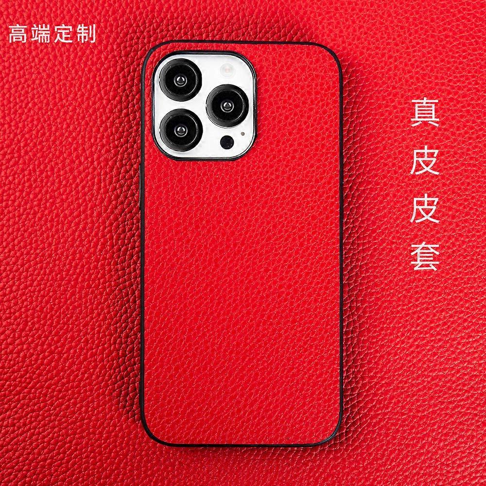 Case For Iphone 13 Red Leather Anti-fall Full No3441