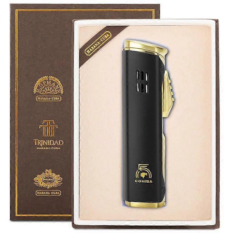 Cigar Lighter Outdoor Portable Windproof Inflatable Direct Punch Creative Multifunctional Welding Gun Lighter With Cigar Drill