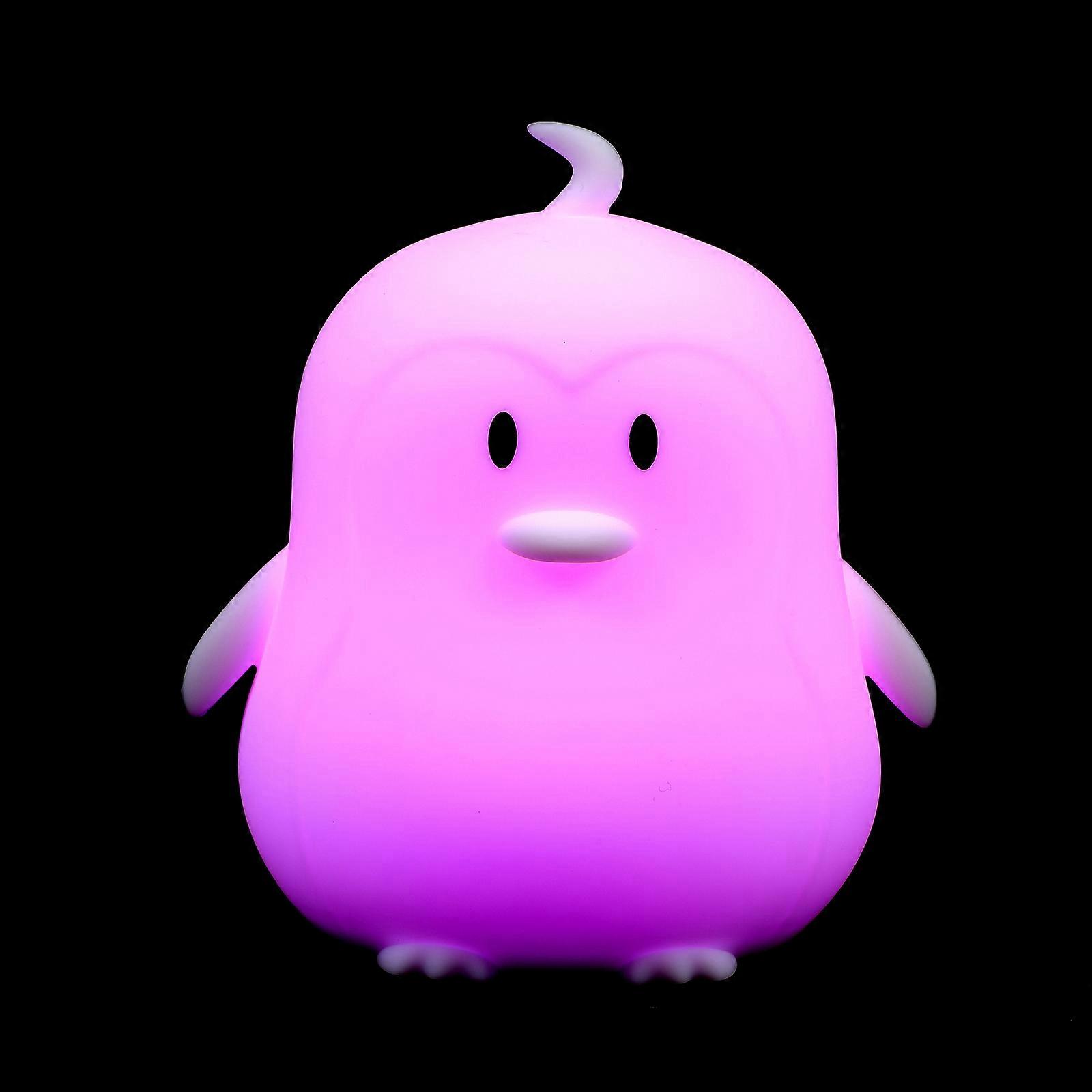 Penguin Nightlight Adorn Color-Changing Silicone Pat Control Bedside Lamp 1Set