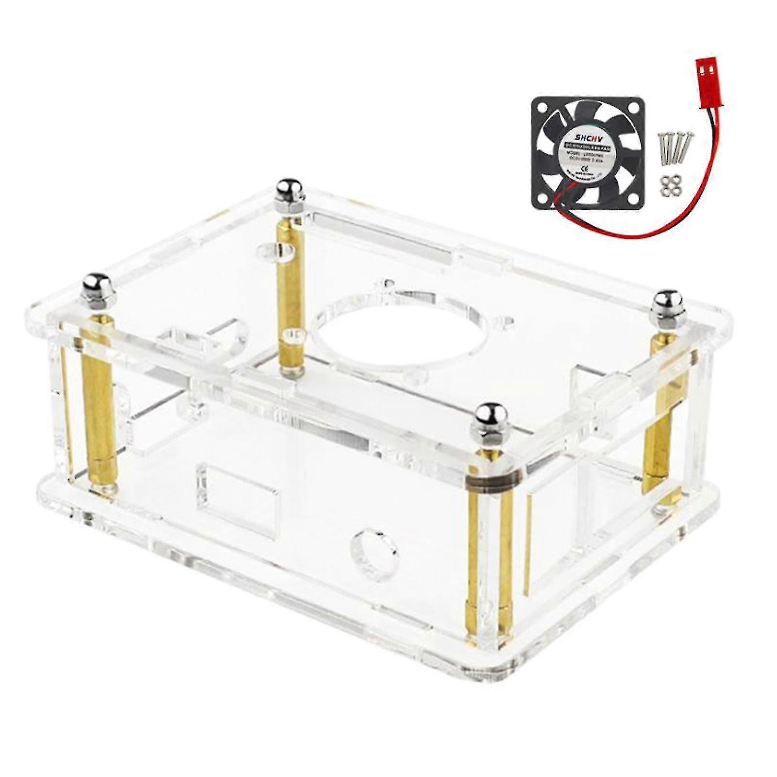 Transparent Acrylic Case Cover Suitable for Orange Pi 3 LTS Board with Quiet Cooling