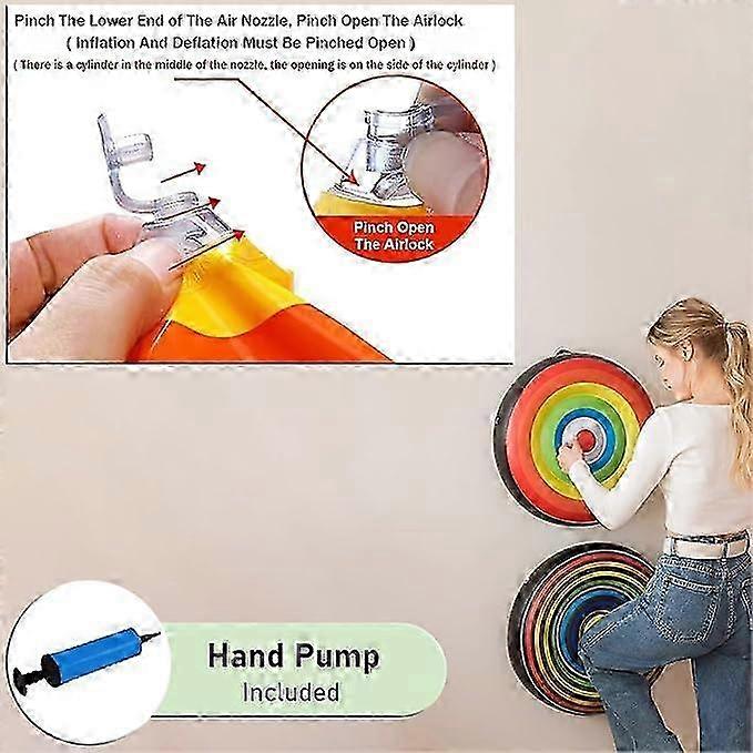 Wall Mounted Inflatable Punching Bag for Kids with Hand Pump and Hook