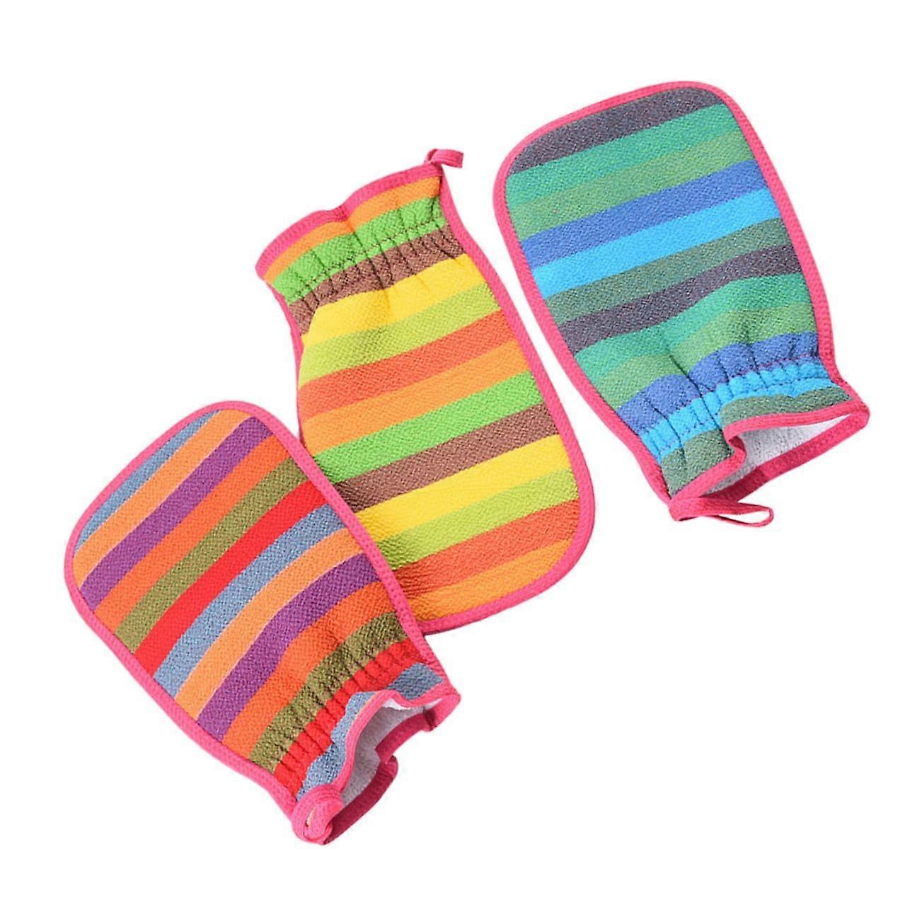 3 Stücke Peeling Mitts Doppelseitige Bademassagehandschuhe Aus Strapazierfähigem Material Für Effektives Körperpeeling