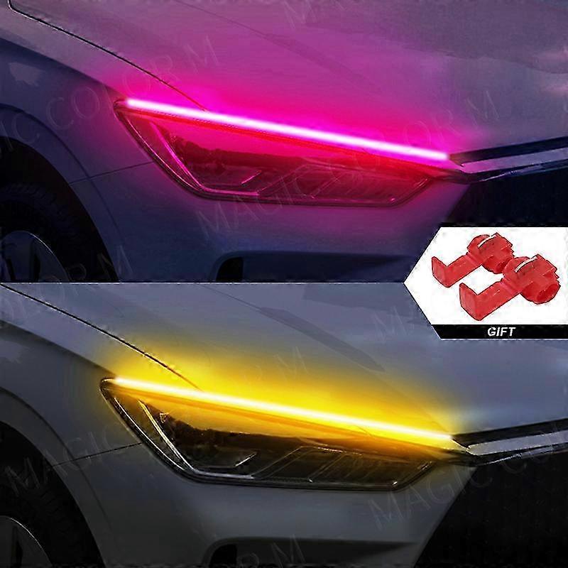 2 PCS Flexible LED Daytime Running Lights Turn Signal Lamp Headlight Waterproof 30cm 45cm 60cm White Red Yellow Blue