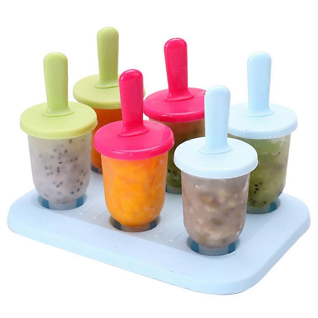 6 Units Plastic Kitchen DIY Frozen Ice Cream Mold Popsicle, Diamond Tray Lolly Bowl - 6