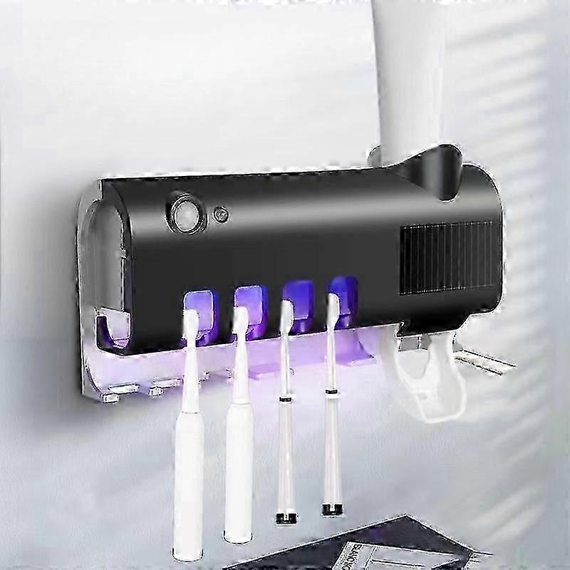 Wall Mounted Toothbrush Sanitizer Holder for Bathroom with Sterilizing Function, Compatible with General Toothbrush Types