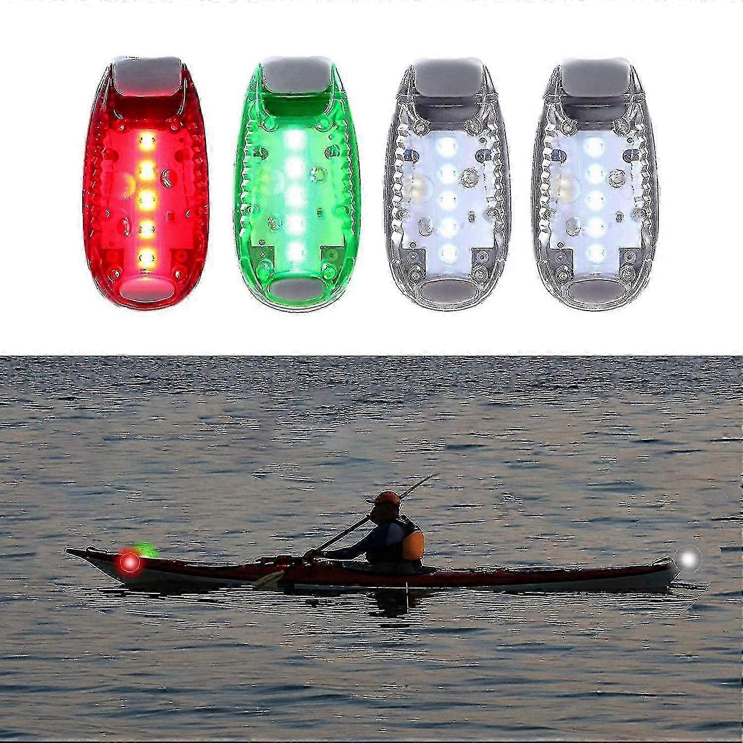 4pcs Safety Navigation Light for Boats, Kayaks, Bikes, Strollers, and Runners