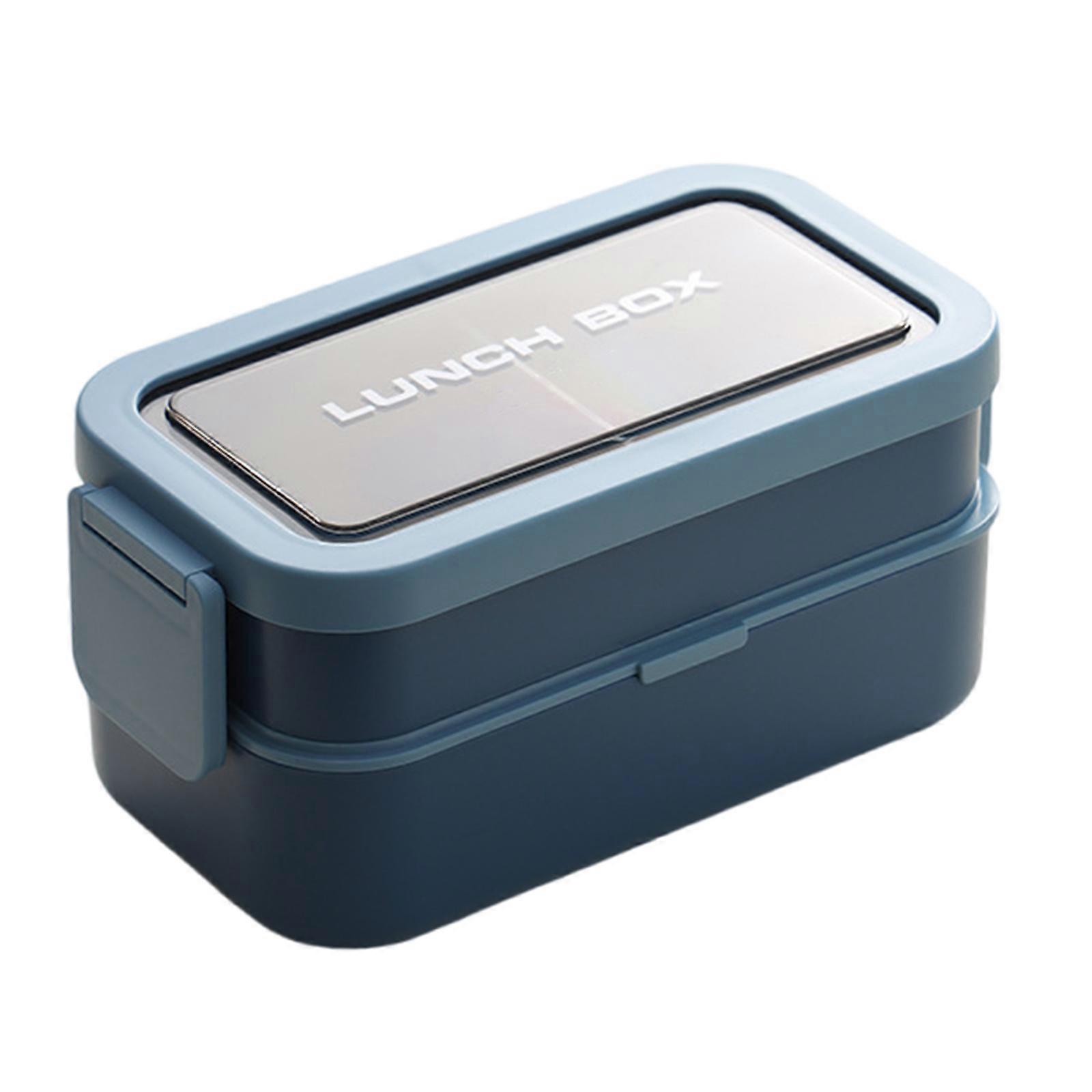 Premium Double Section Bentos Lunch Container Efficient Microwave Safe Leak proof Design Food Case For Work Picnics Double dark blue