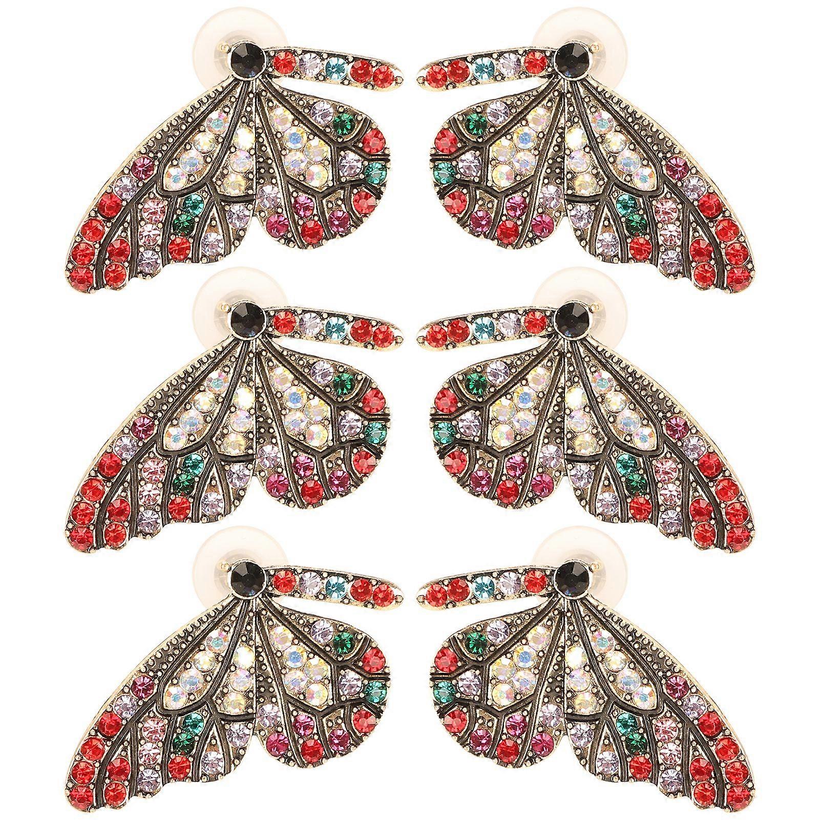 2025 Último modelo 3 pares Pendientes Metal Dangle Diamond Alloy Creative