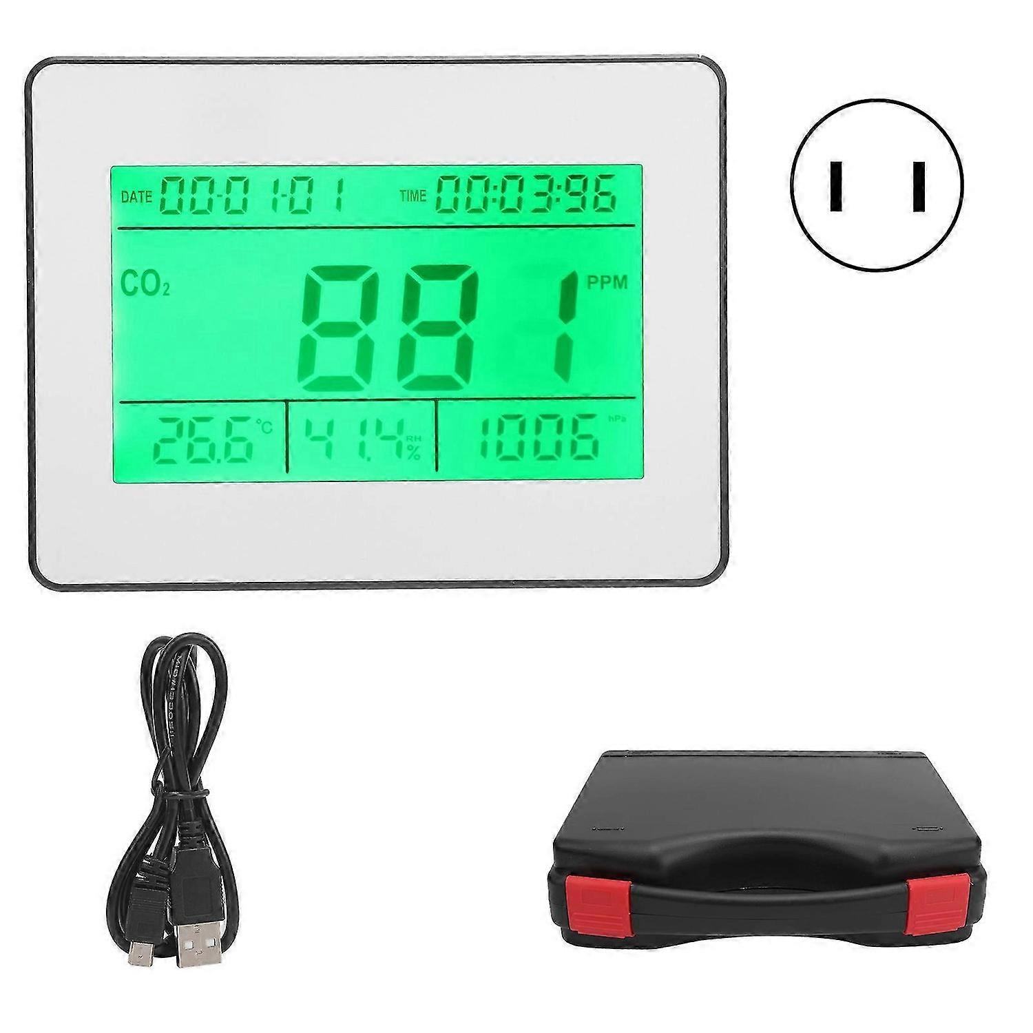 TL2000A Multifunctional CO2 Meter Temperature Humidity Recorder Air Quality Monitor AC 100240VUS Plug
