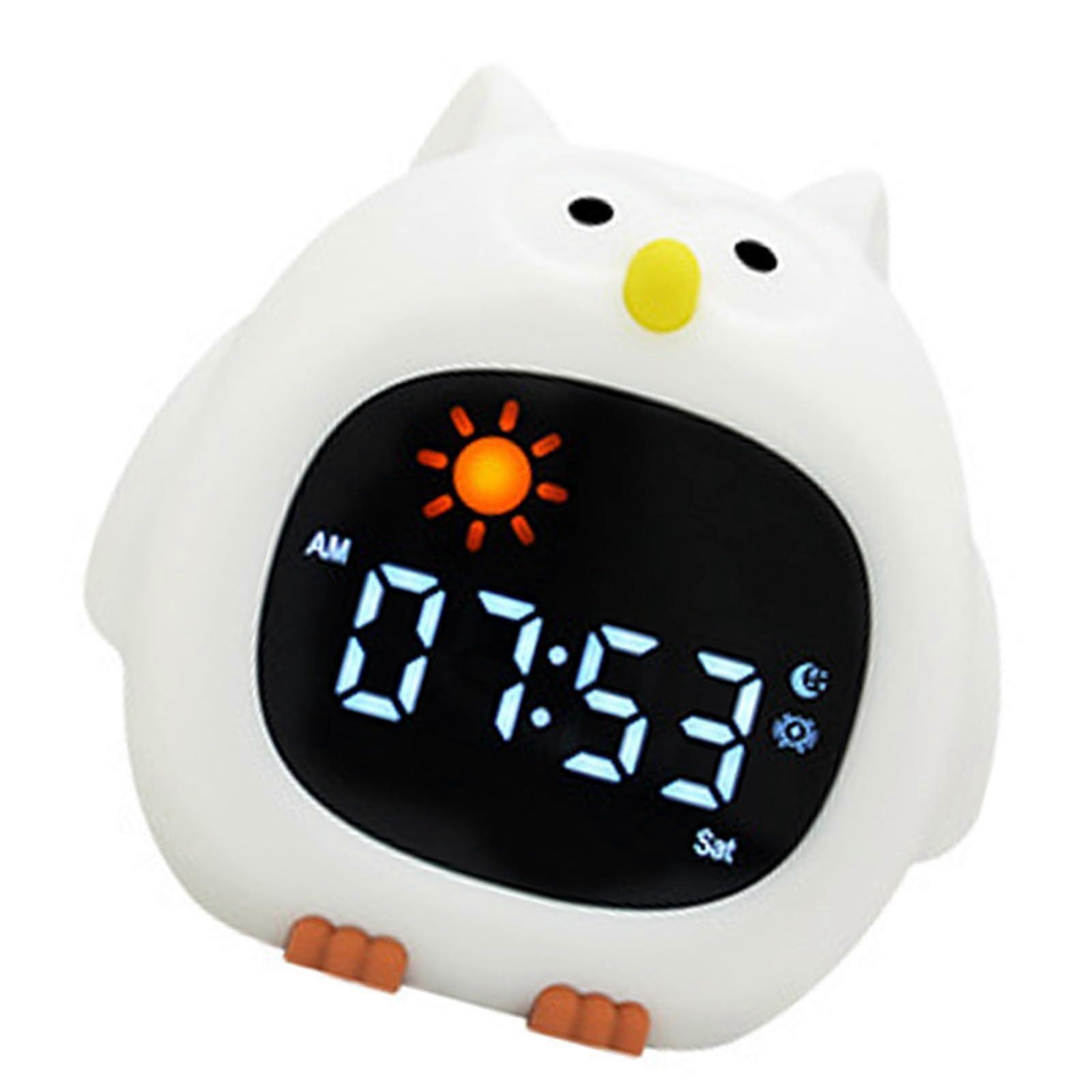Alarm Clock Animal-Shaped Silicone Owl With Soft Night Light And Tap-Touch Control For Boys And Girls