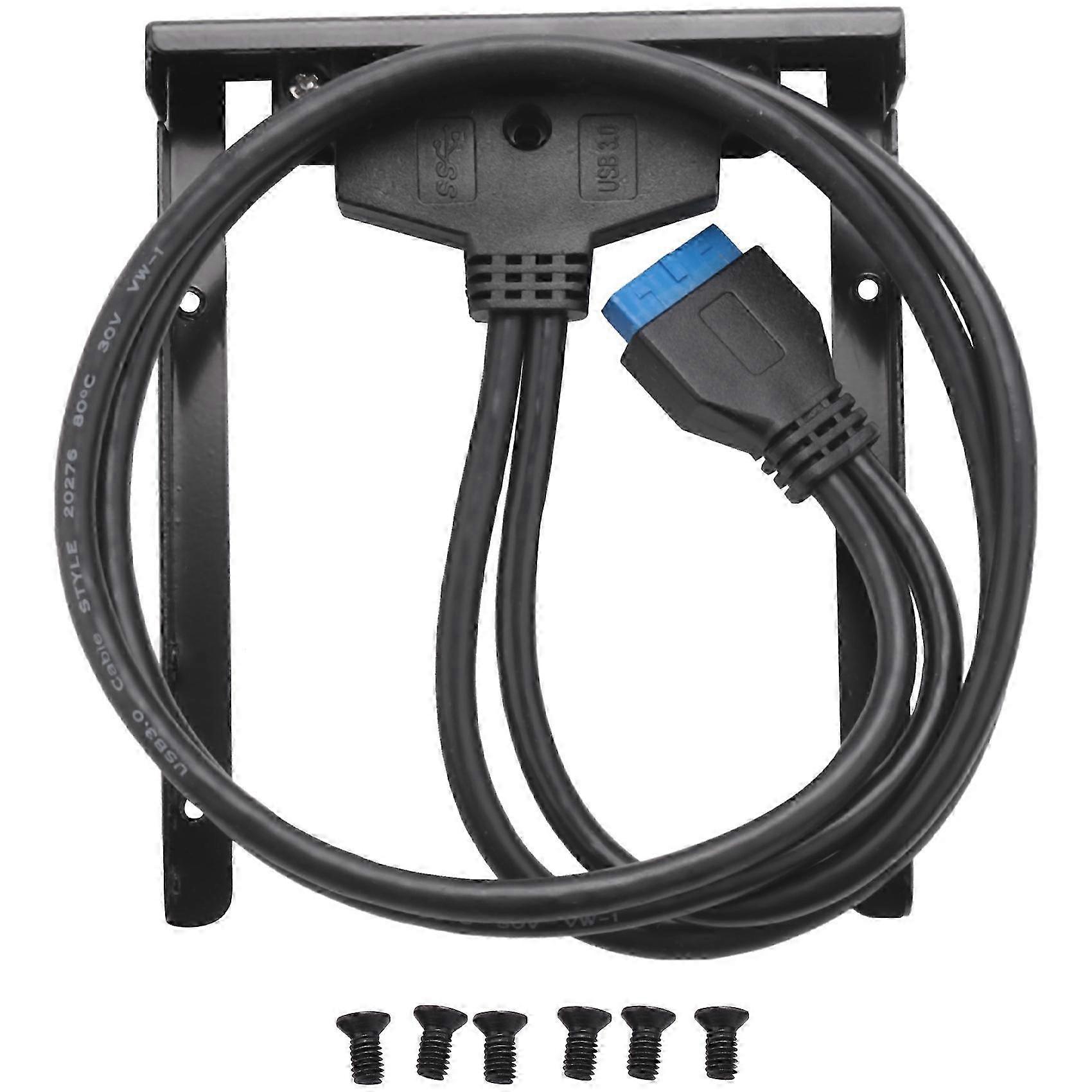 USB 3.0 Front Panel Hub 2 Port Expansion Bay 20 Pin to USB3.0 Bracket Cable for Computer PC Edition 0708