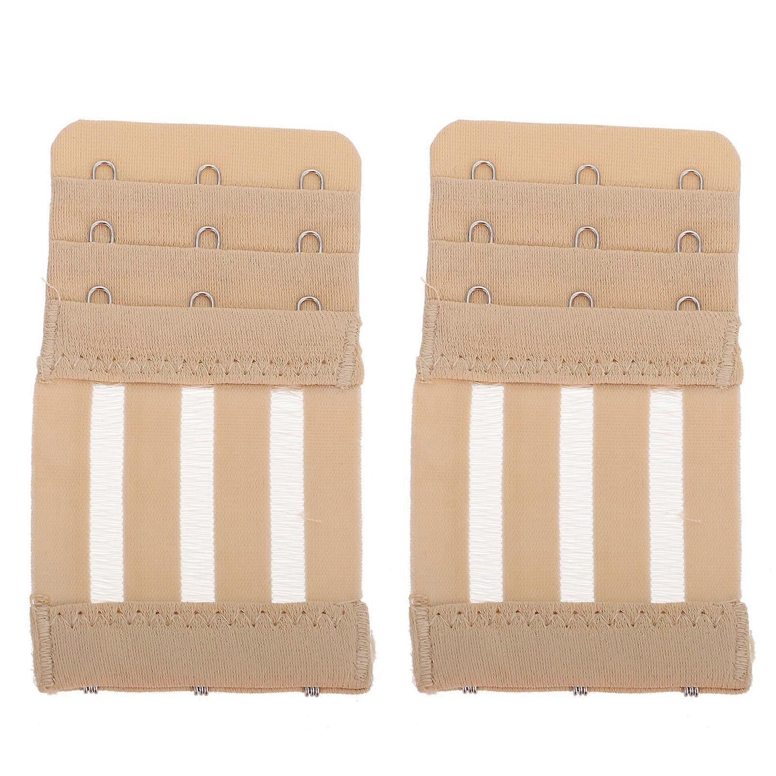 Comfortable Bra Extenders with Stainless Steel Hooks for Girls Khaki Color Adjustable Size