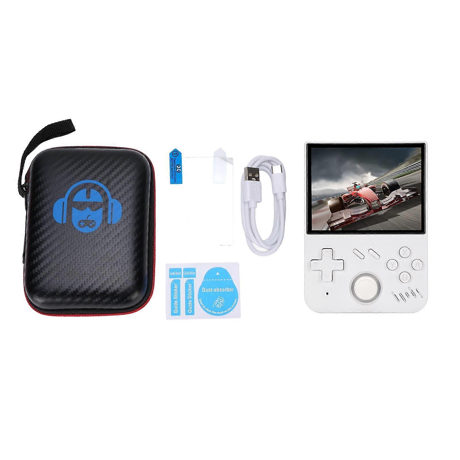 128G White Retro Handheld Game Console 3.5" Screen with 3D Joystick & Emulators Support