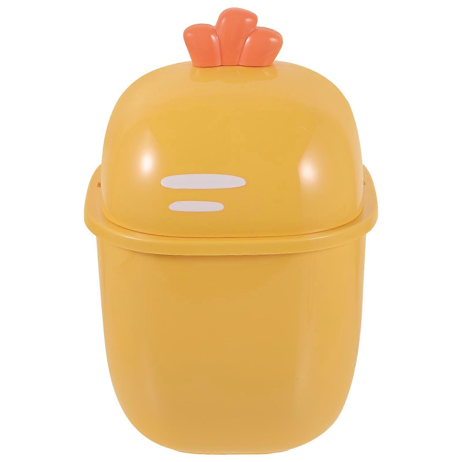 Office Trash Can Table Waste Bin Garbage Storage Lid Opening Simple Design Adults 24.00X15.40X14.00CM 1Pcs