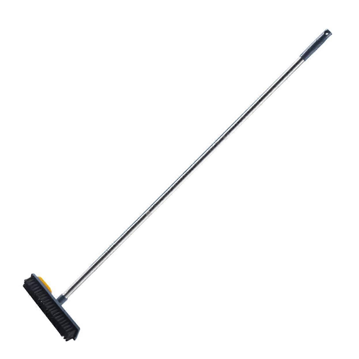 Squeegee Brush Broom with Long Handle for Tile and Carpet Cleaning, ABS Floor Scrubber and Dog Hair Remover
