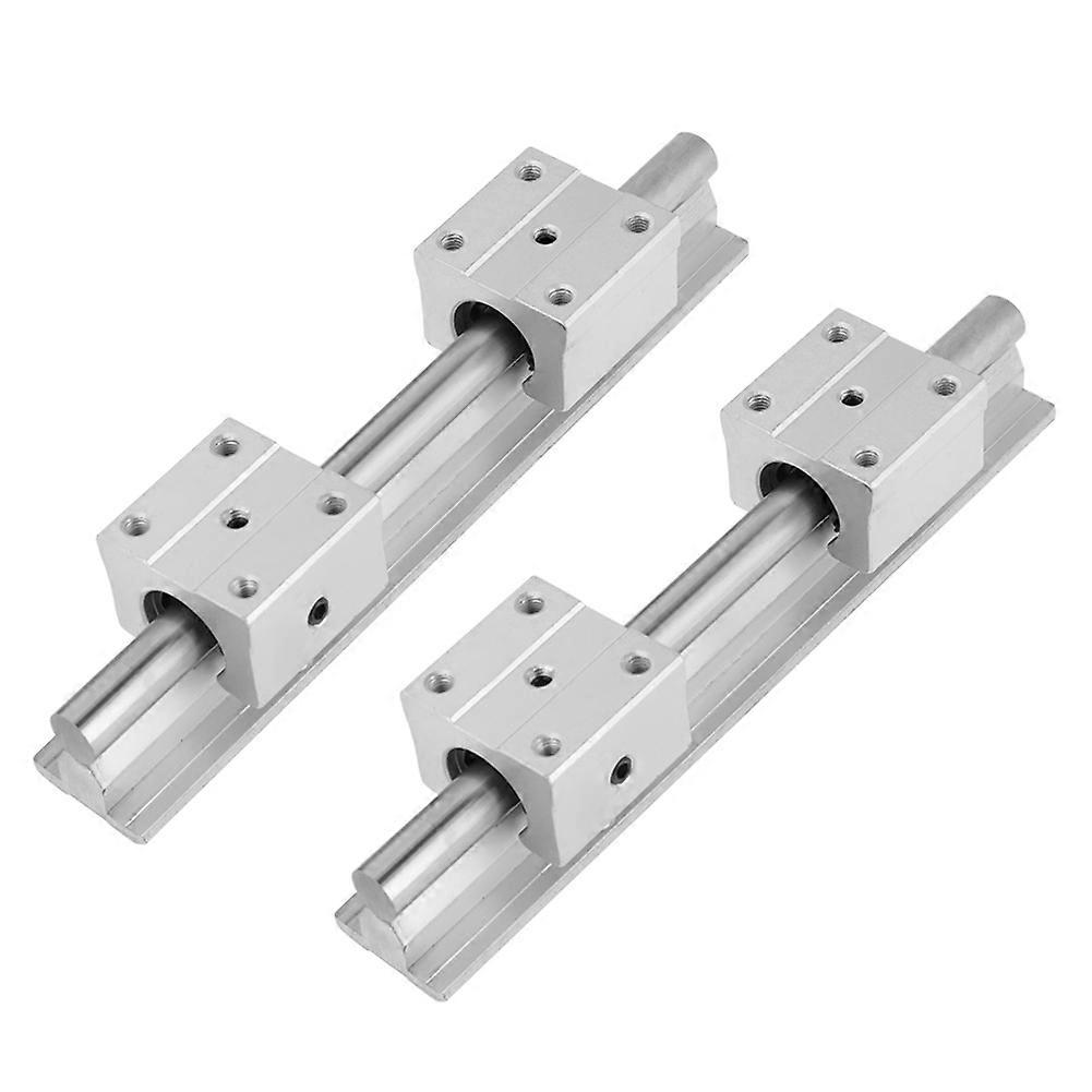 2Pcs SBR12 200mm Linear Slide Guide Shaft Rail 4Pcs SBR12UU Bearing Block CNC Parts