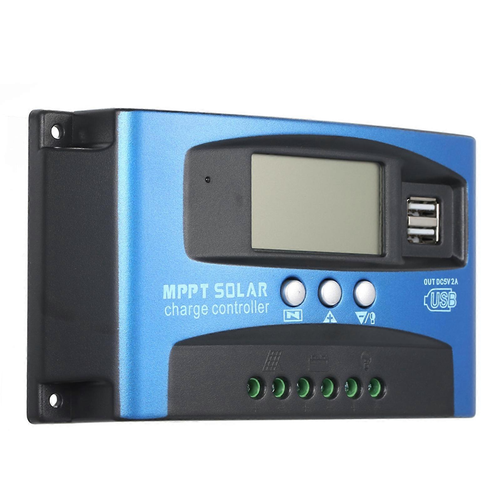 60A MPPT Solar Charge Controller Dual USB LCD Display Auto Solar Cell Panel Charger Regulator