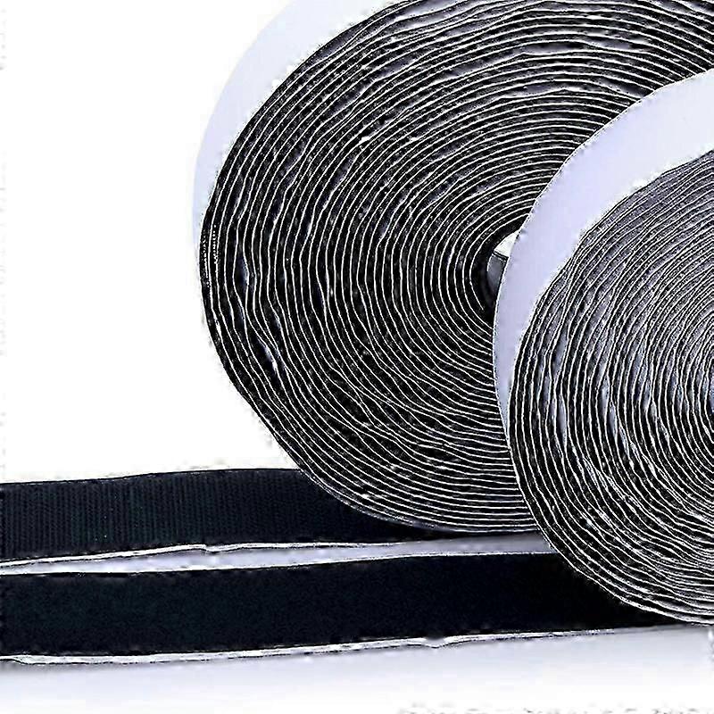 12m Self Adhesive Hook and Loop Tape, Extra Strong Double Sided Tape, Fixed Back Tape, 20mm Width, Black