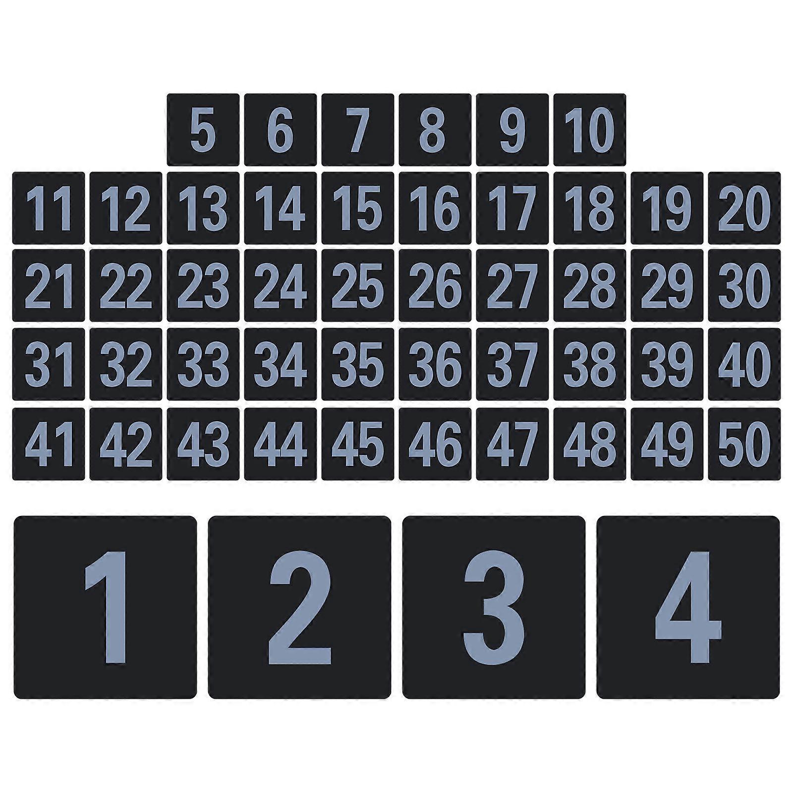 Number Cards Table Number Signs for Party Event Decors Square Shape Enhance Table Management 50Pcs