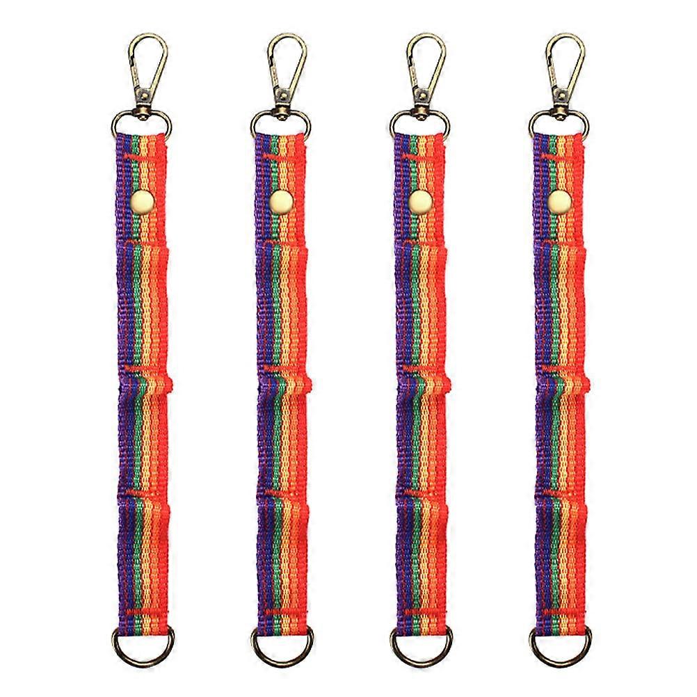 4pcs Durable Colorful Daisy Chain Tent Ropes for Outdoor Camping, Hanging Kettles, Cups, Bags, and Lanyards