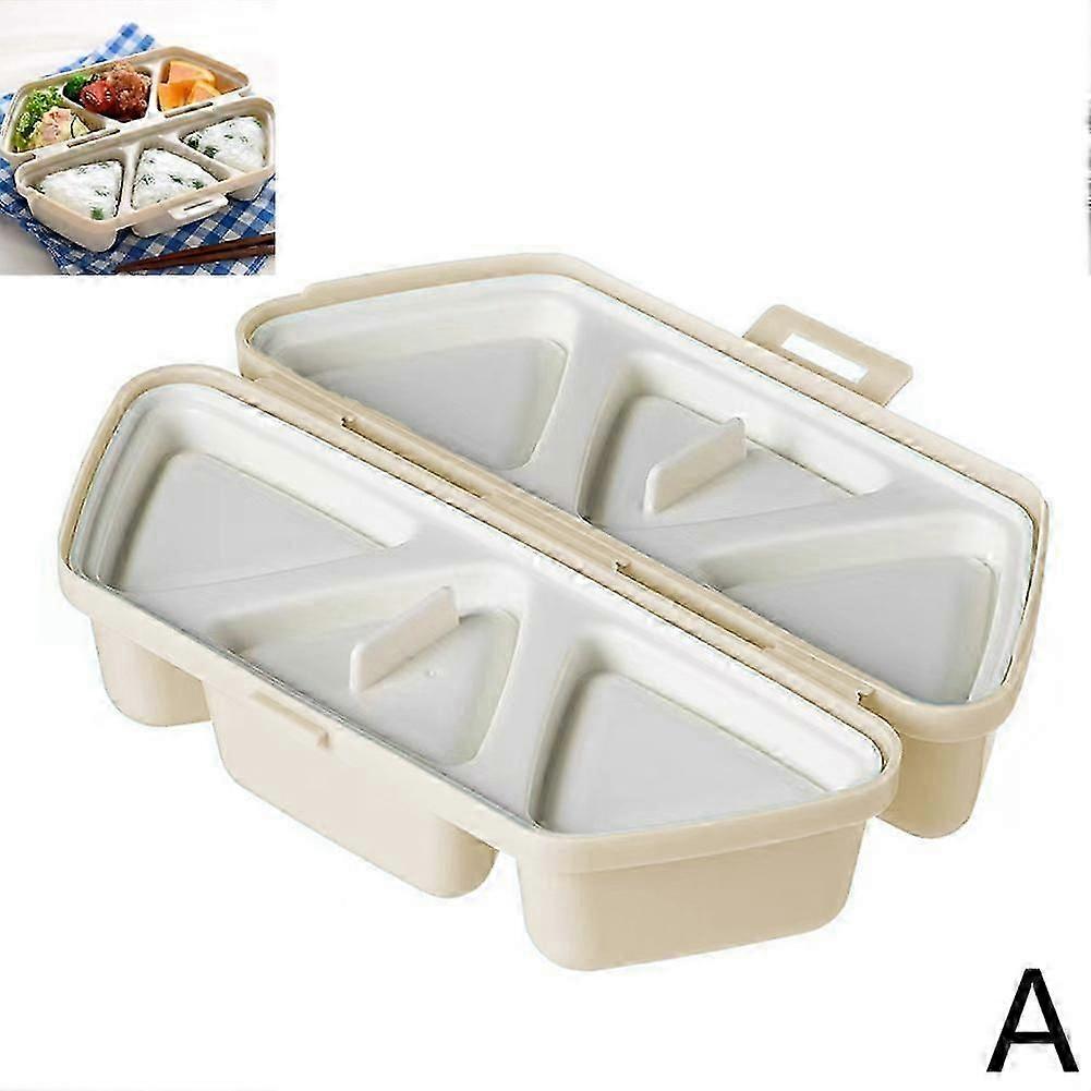 6 Six Cell Sushi Rice Ball Mold 3 Piece Triangular Bento Box Blue White Plastic