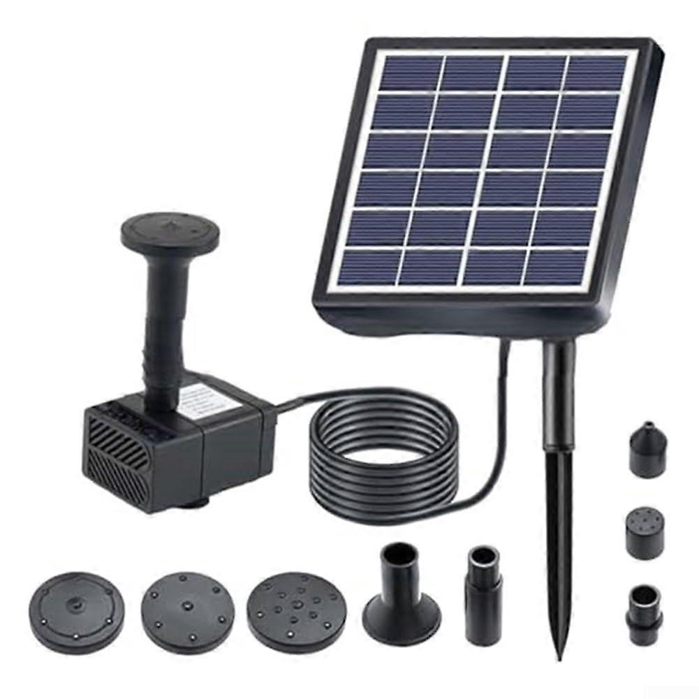 The solarpowered fountain pump with 5 nozzles effortlessly enhances the visual appeal of your garden.