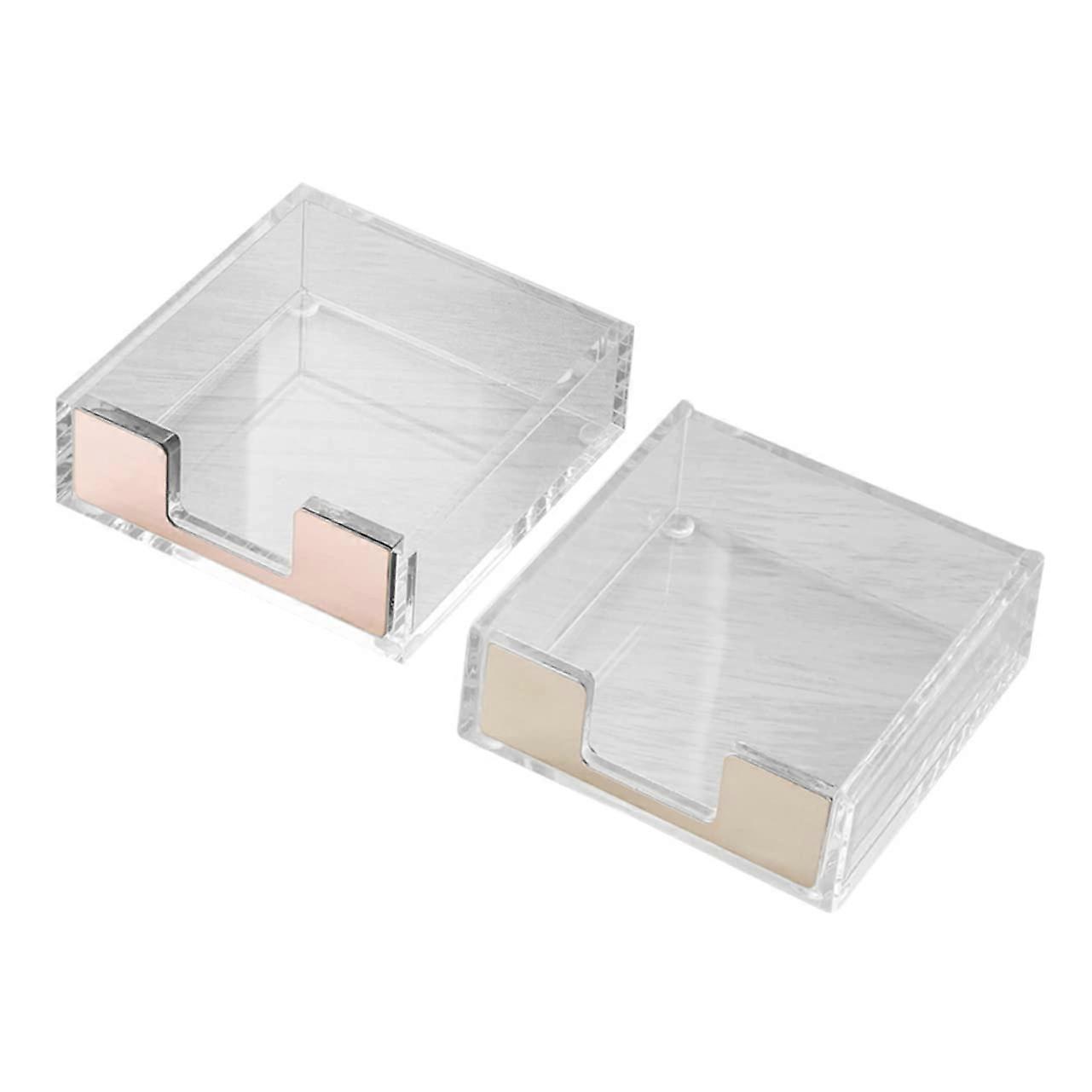 Sticky Note Holder Set for Computer Monitors - Acrylic Memo Stand with Cable Management, Self-Adhesive Desk Organizer, 2 Pack